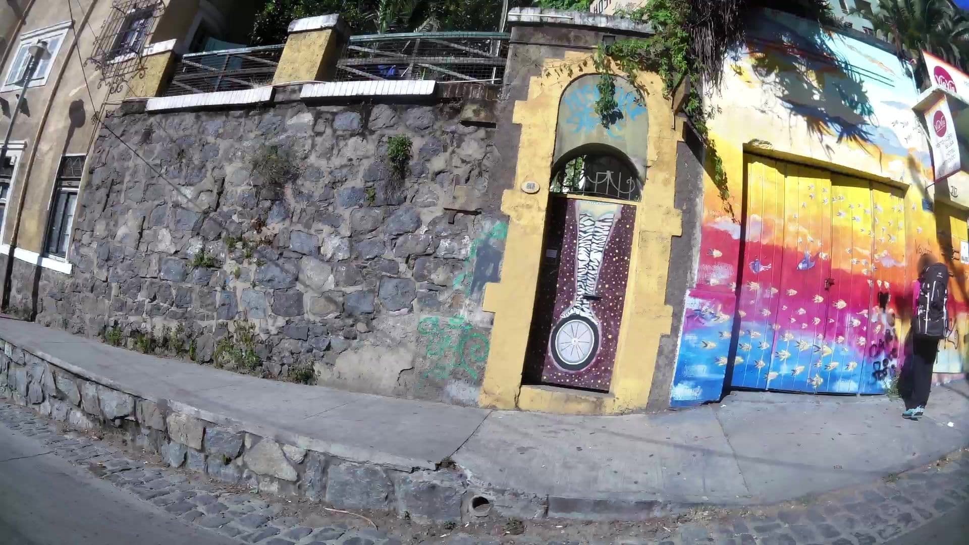 Street view near Hotel Ecomusic, Valparaíso — © kaartcam (CC BY-SA · Mapillary)