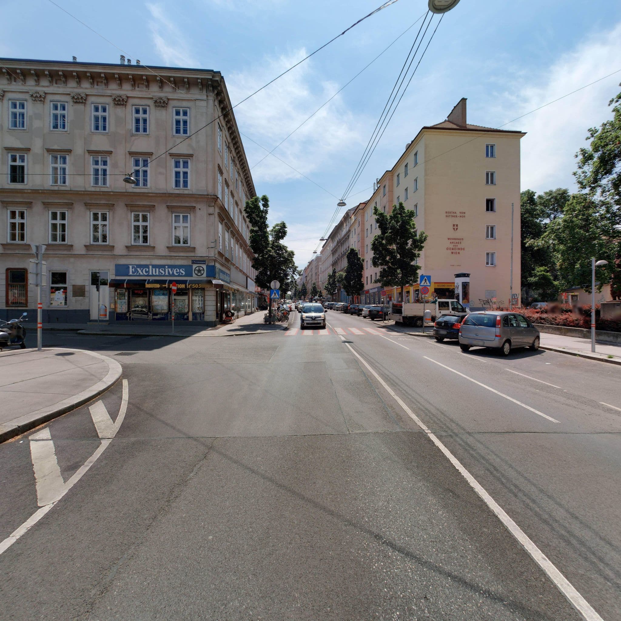 Street view near grätzlhotel Belvedere, Margareten — © eliasgander (CC BY-SA · Mapillary)