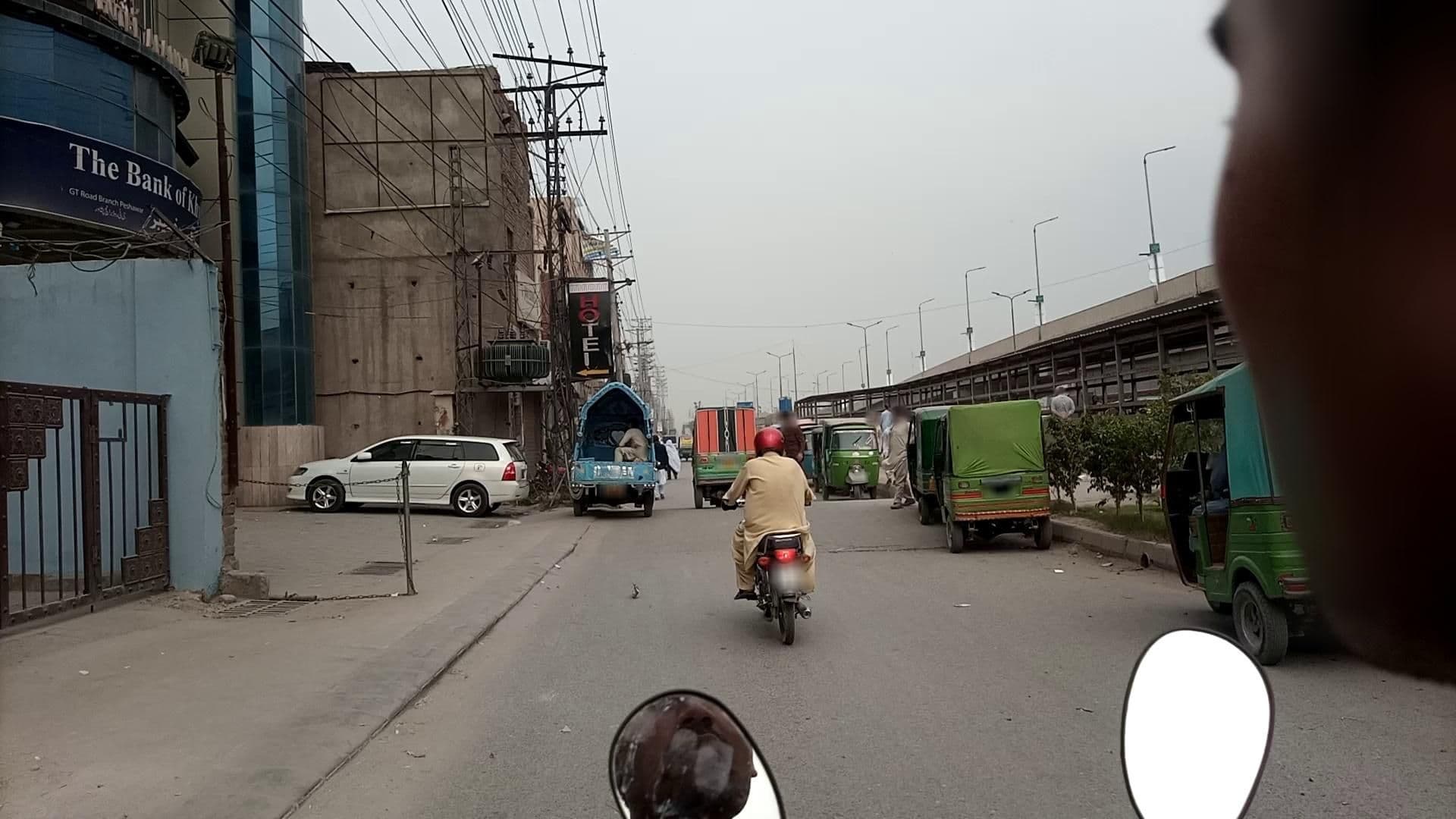 Street view near Hotel Afandi, Peshawar — © RobinGoix (CC BY-SA · Mapillary)