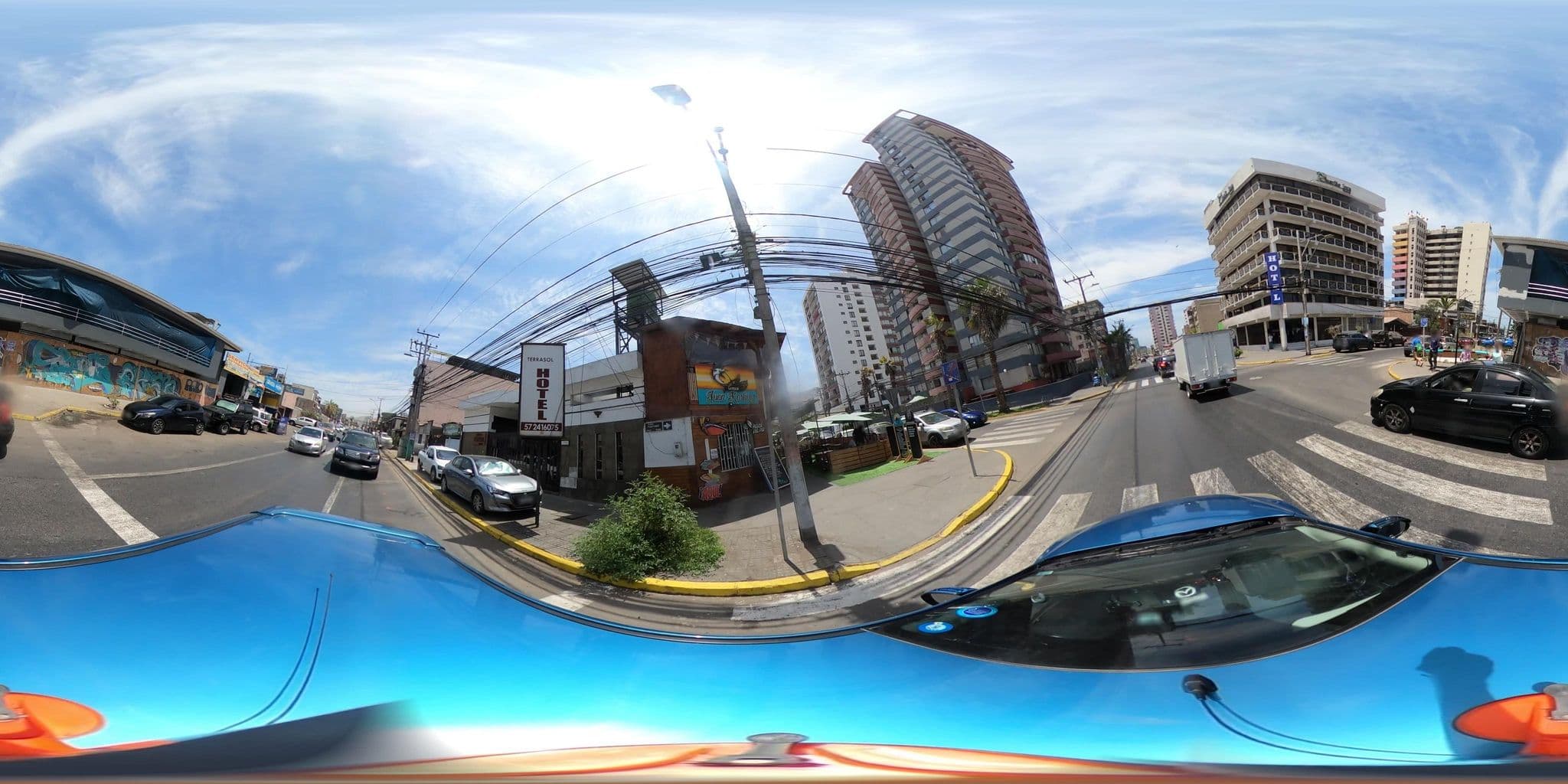 Street view near Hotel Charlie Inn, Iquique — © SolutivaSistemas (CC BY-SA · Mapillary)