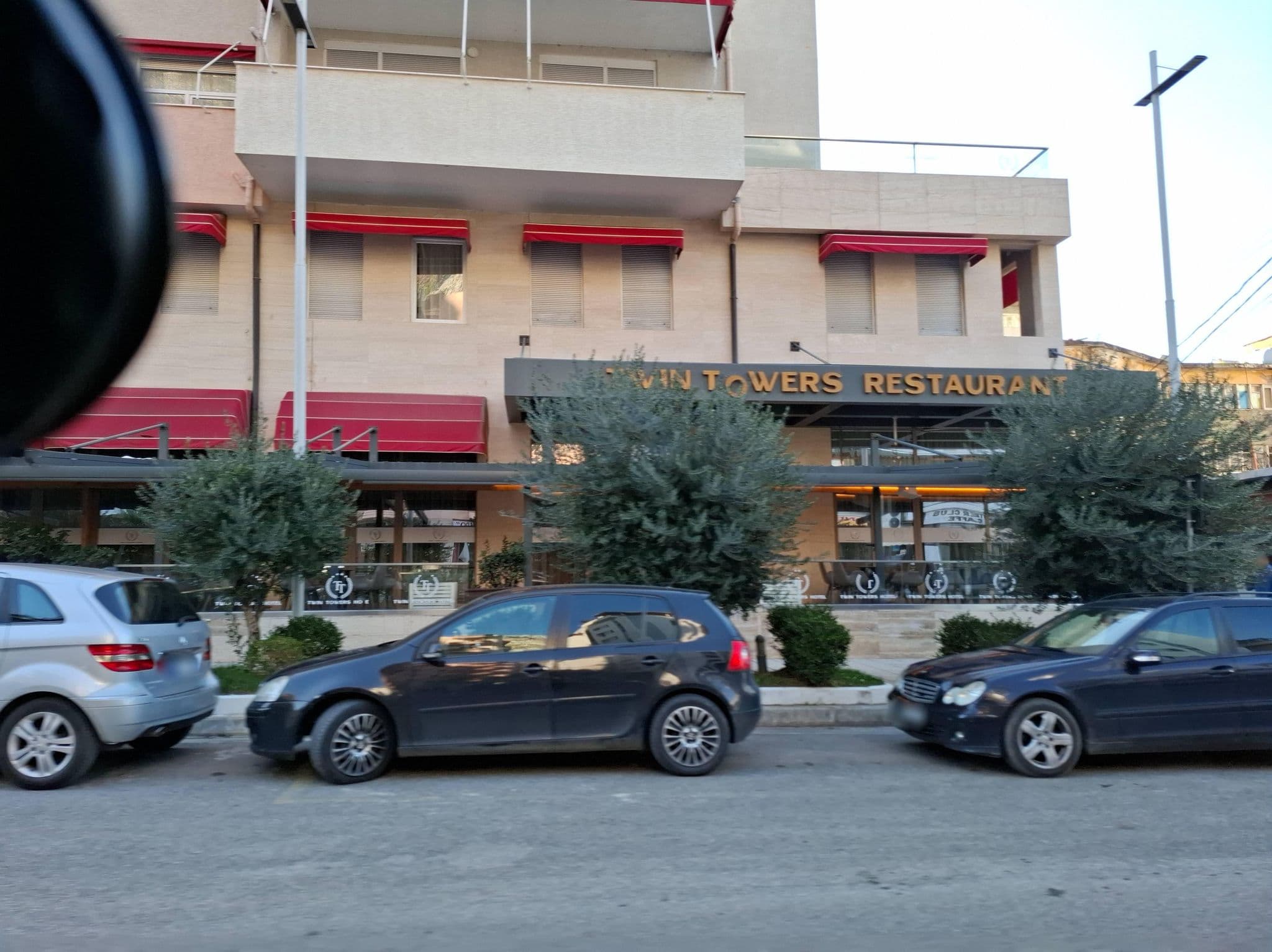 Street view near Twin Towers, Shëngjin — © denisju_osm (CC BY-SA · Mapillary)