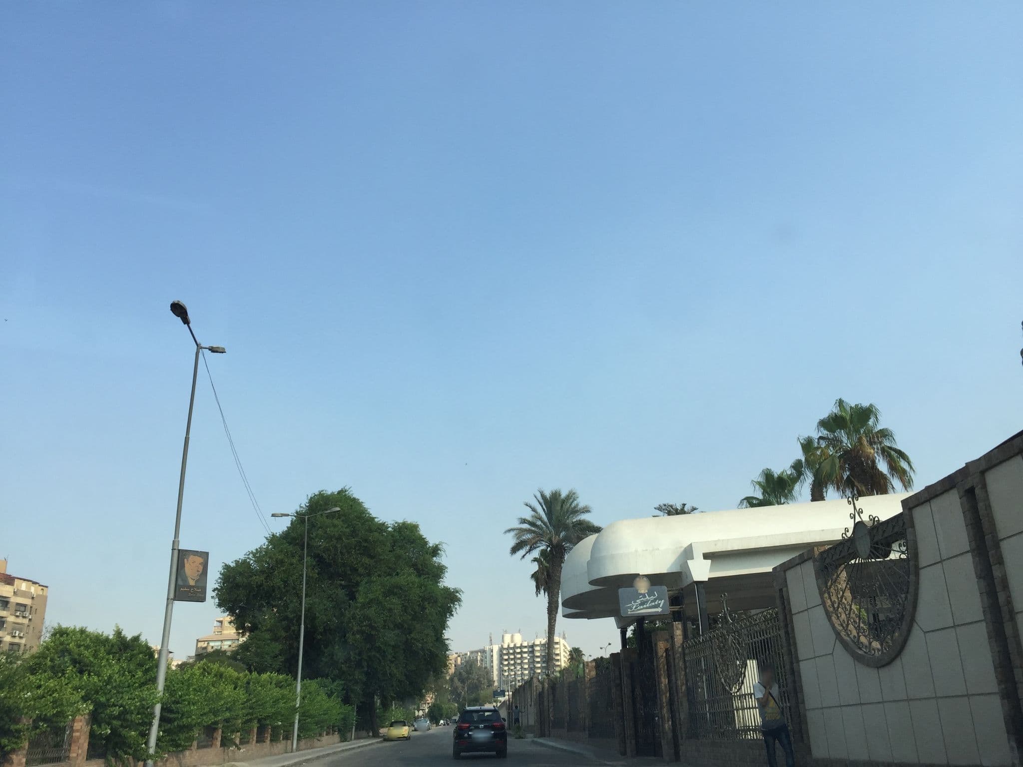 Street view near Le Ciel Hotel, Madīnat an Naşr — © galilu (CC BY-SA · Mapillary)