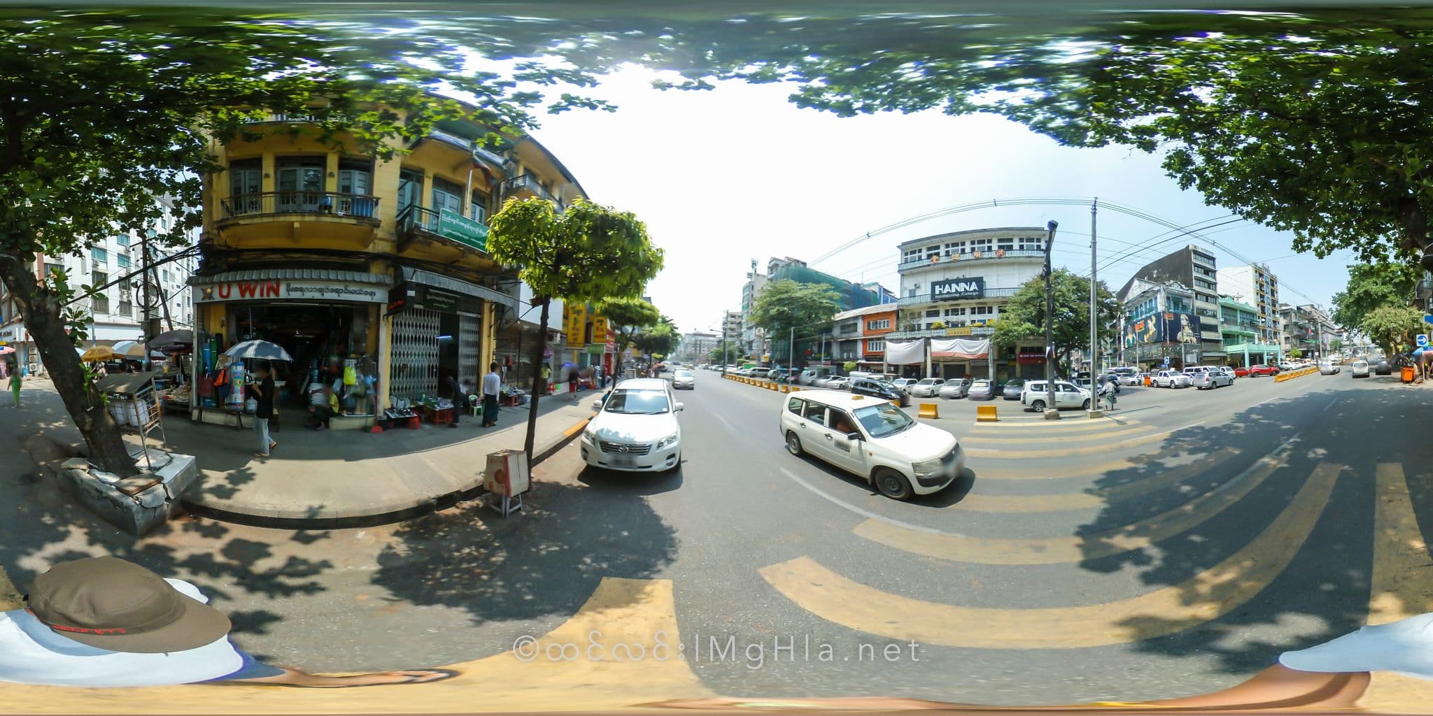 Street view near Hotel Grand United (Chinatown), Botataung — © mghla (CC BY-SA · Mapillary)