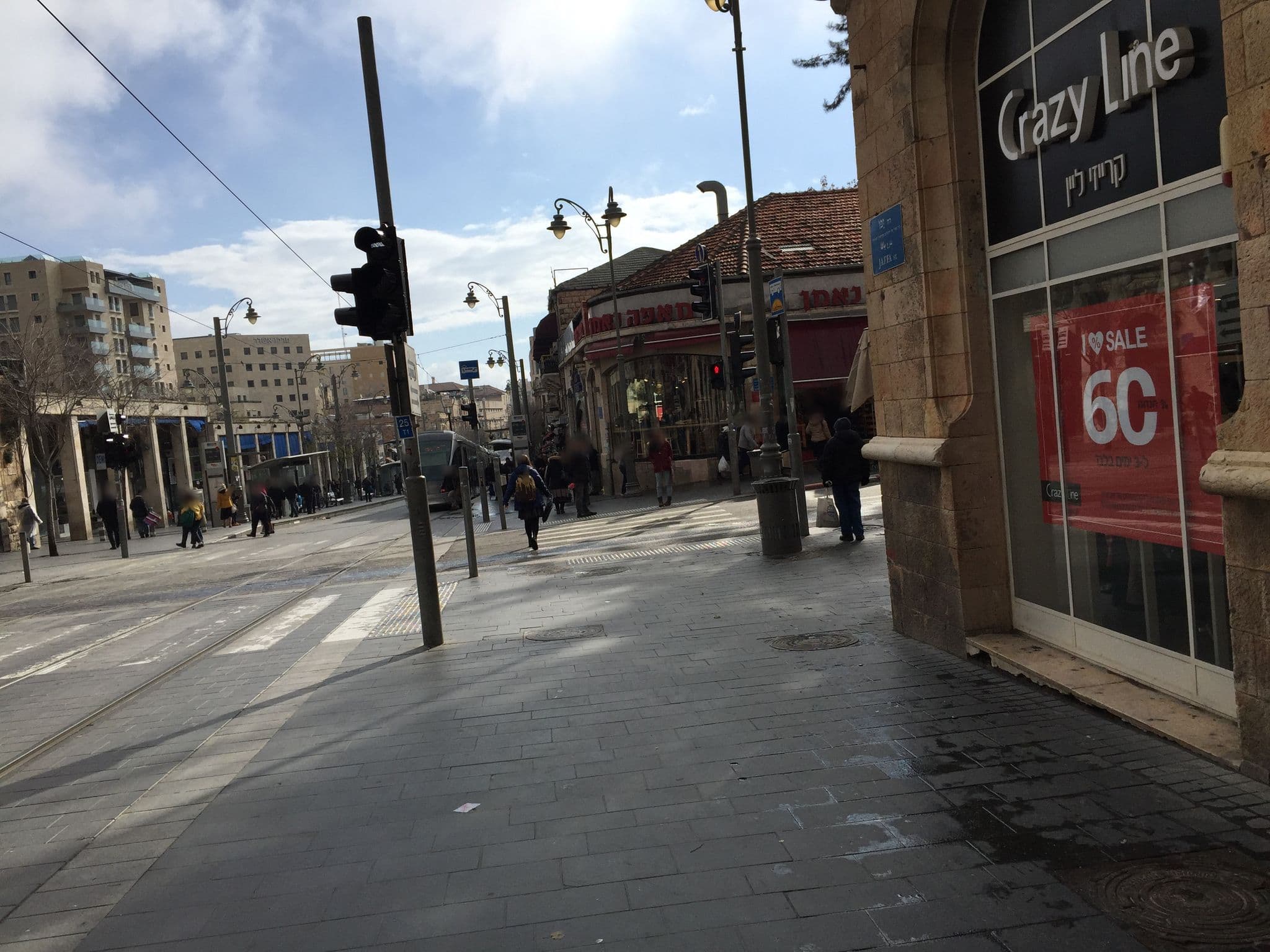 Street view near Paamonim Aparthotel, West Jerusalem — © richlv (CC BY-SA · Mapillary)
