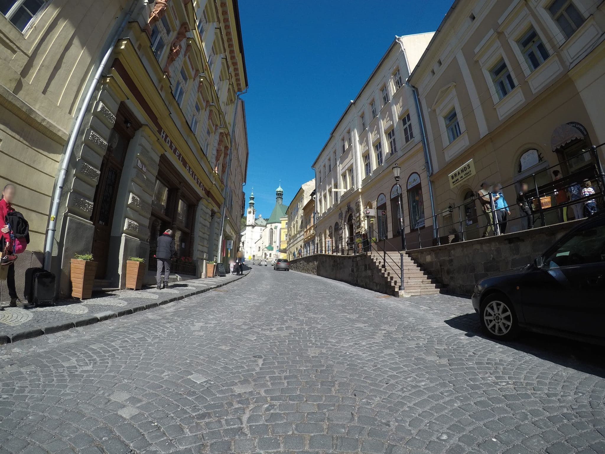 Street view near Hotel & Cafe Bristol, Banská Štiavnica — © chrisbeddow (CC BY-SA · Mapillary)