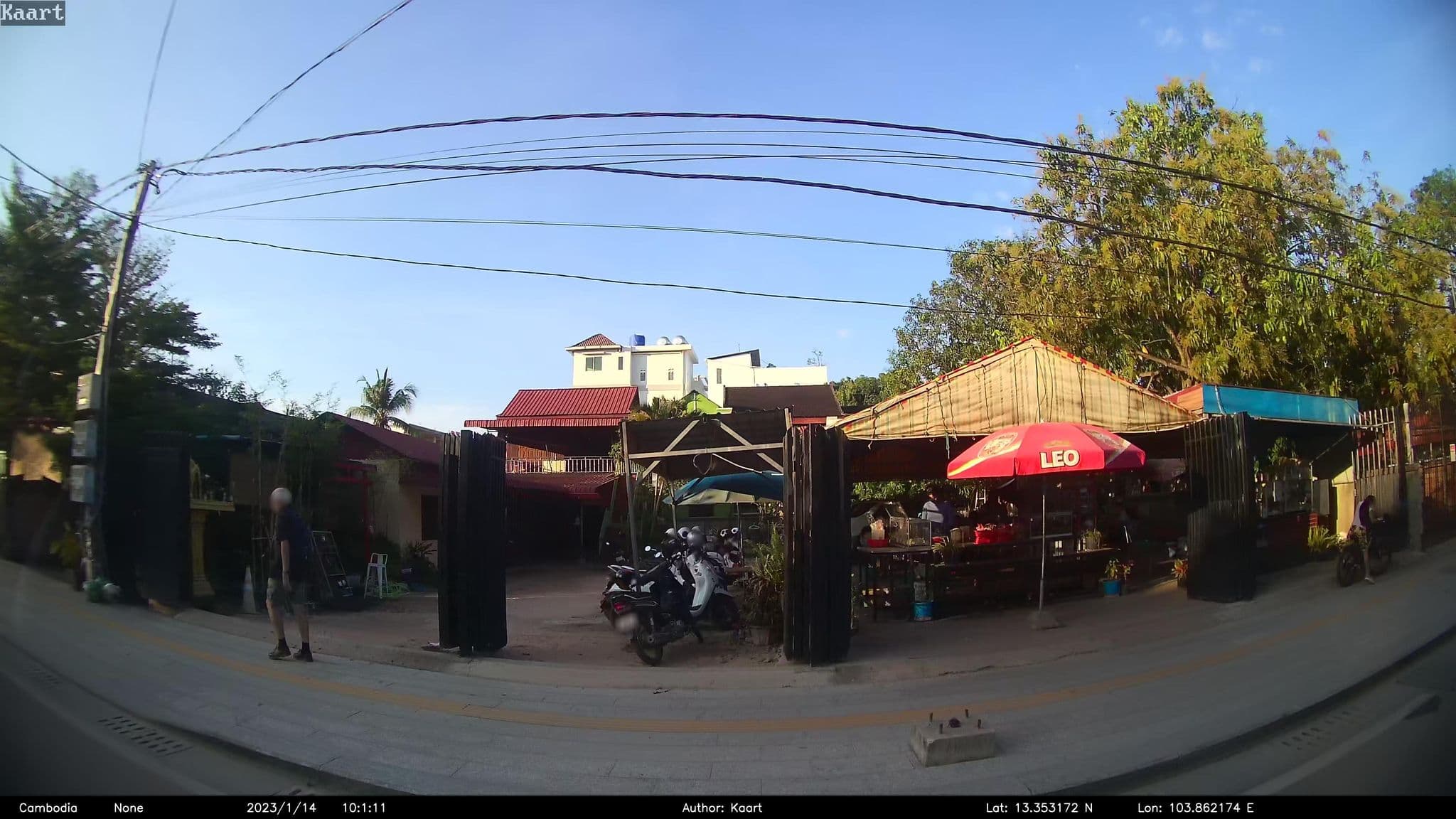 Street view near Tipsy Turtles Hostel, Siem Reap — © kaart_2 (CC BY-SA · Mapillary)