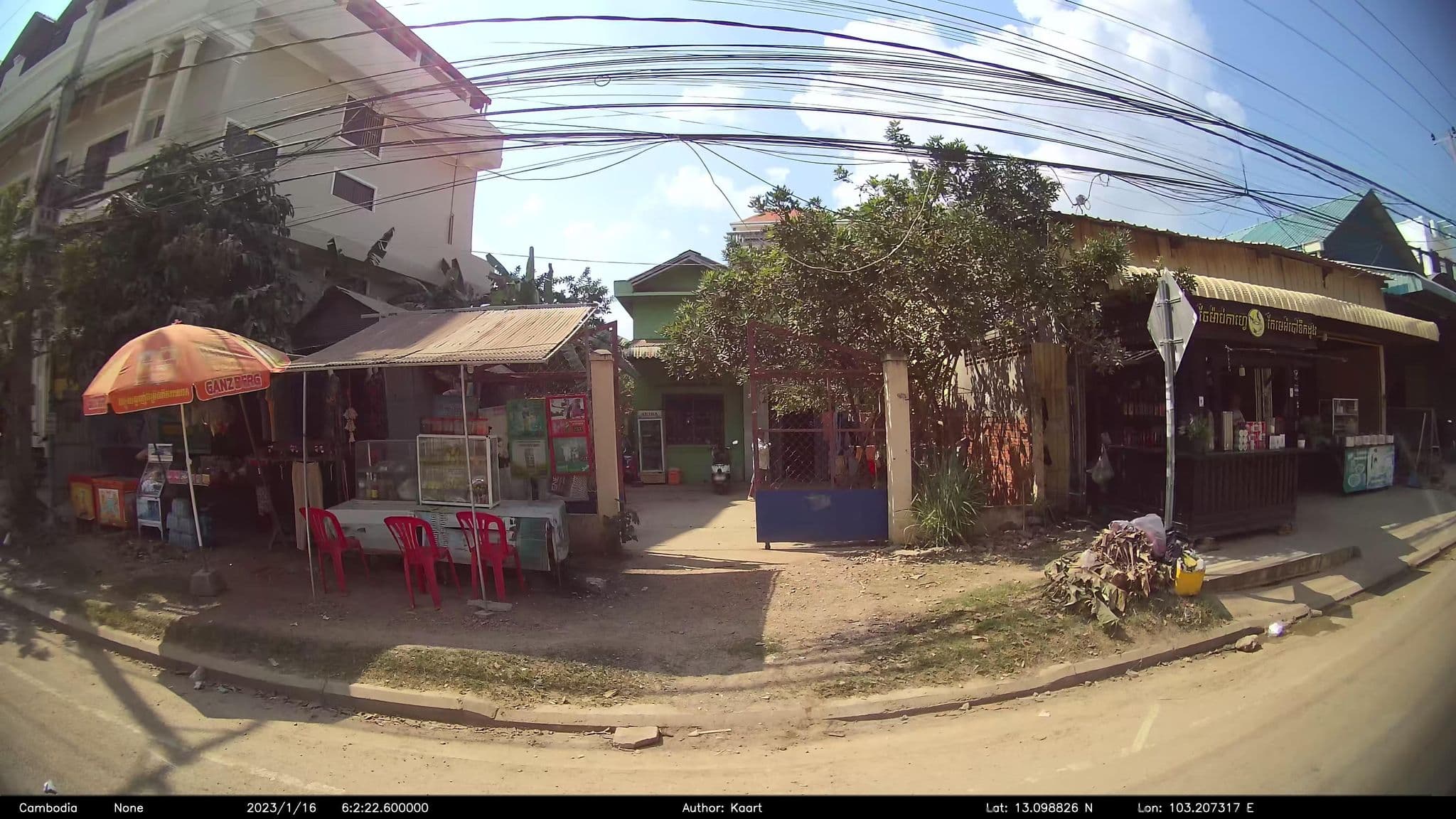 Street view near Soksan Villa Hotel, Battambang — © kaart_2 (CC BY-SA · Mapillary)