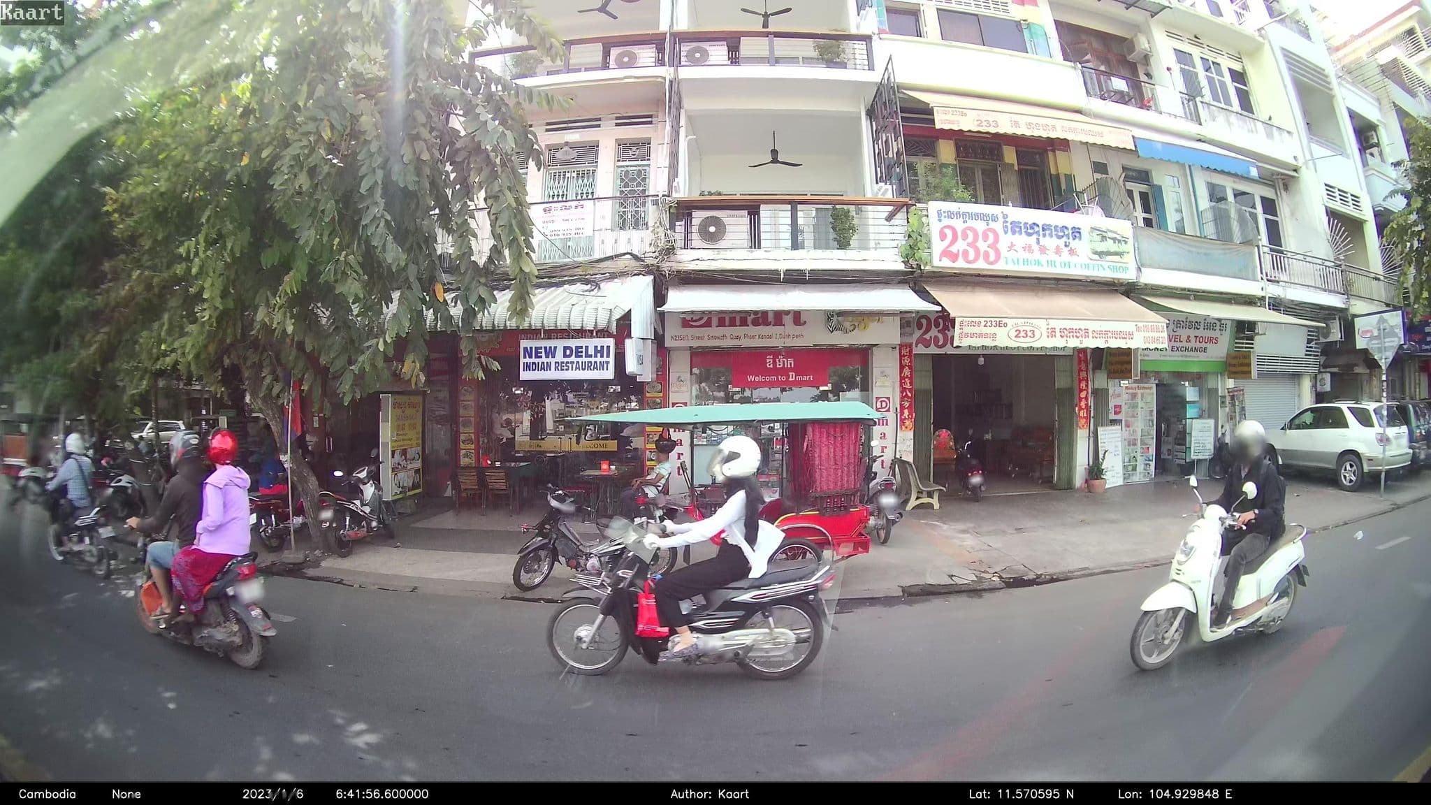 Street view near Ananjaya Hotel, Phnom Penh — © kaart_2 (CC BY-SA · Mapillary)