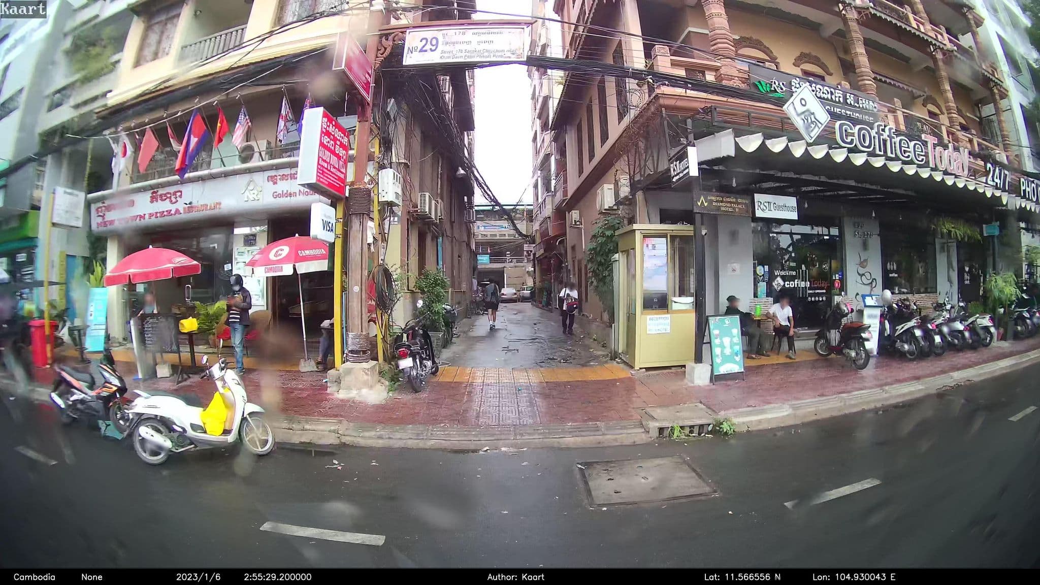 Street view near RS Guesthouse, Phnom Penh — © kaart_2 (CC BY-SA · Mapillary)