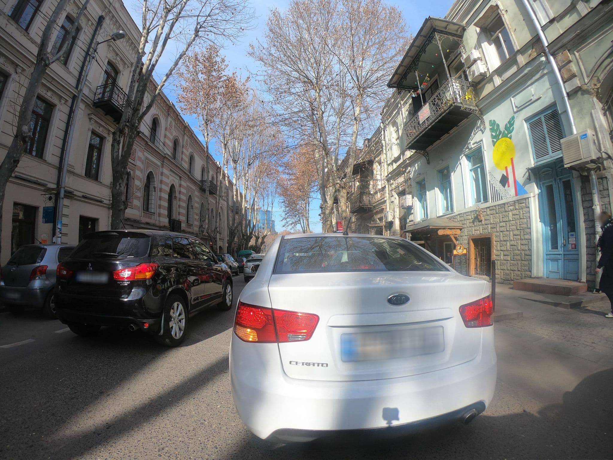 Street view near Mark’s Hostel, Okroq’ana — © eneerhut (CC BY-SA · Mapillary)