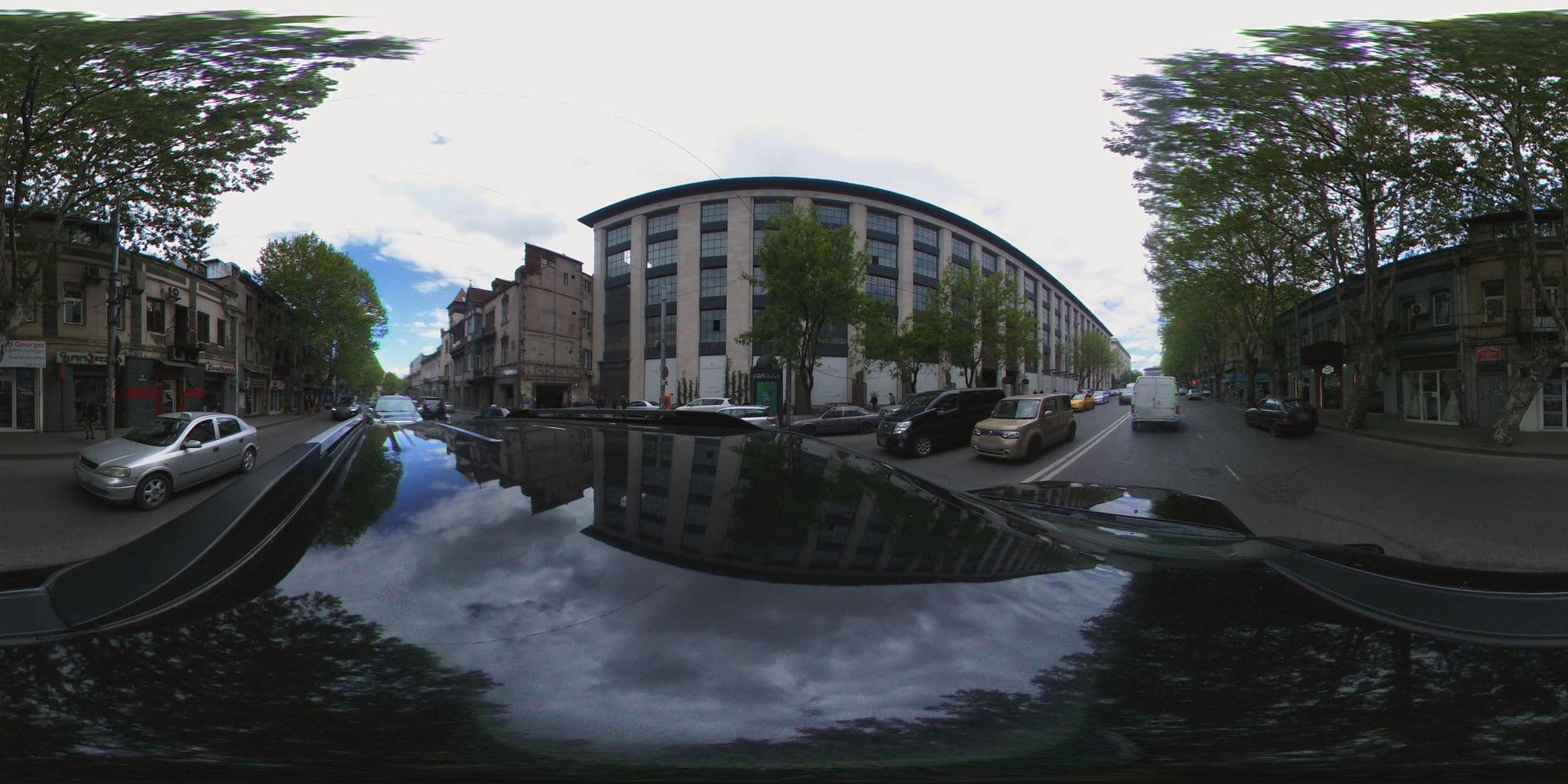 Street view near Bricks Room Hotel, Okroq’ana — © chrisbeddow (CC BY-SA · Mapillary)