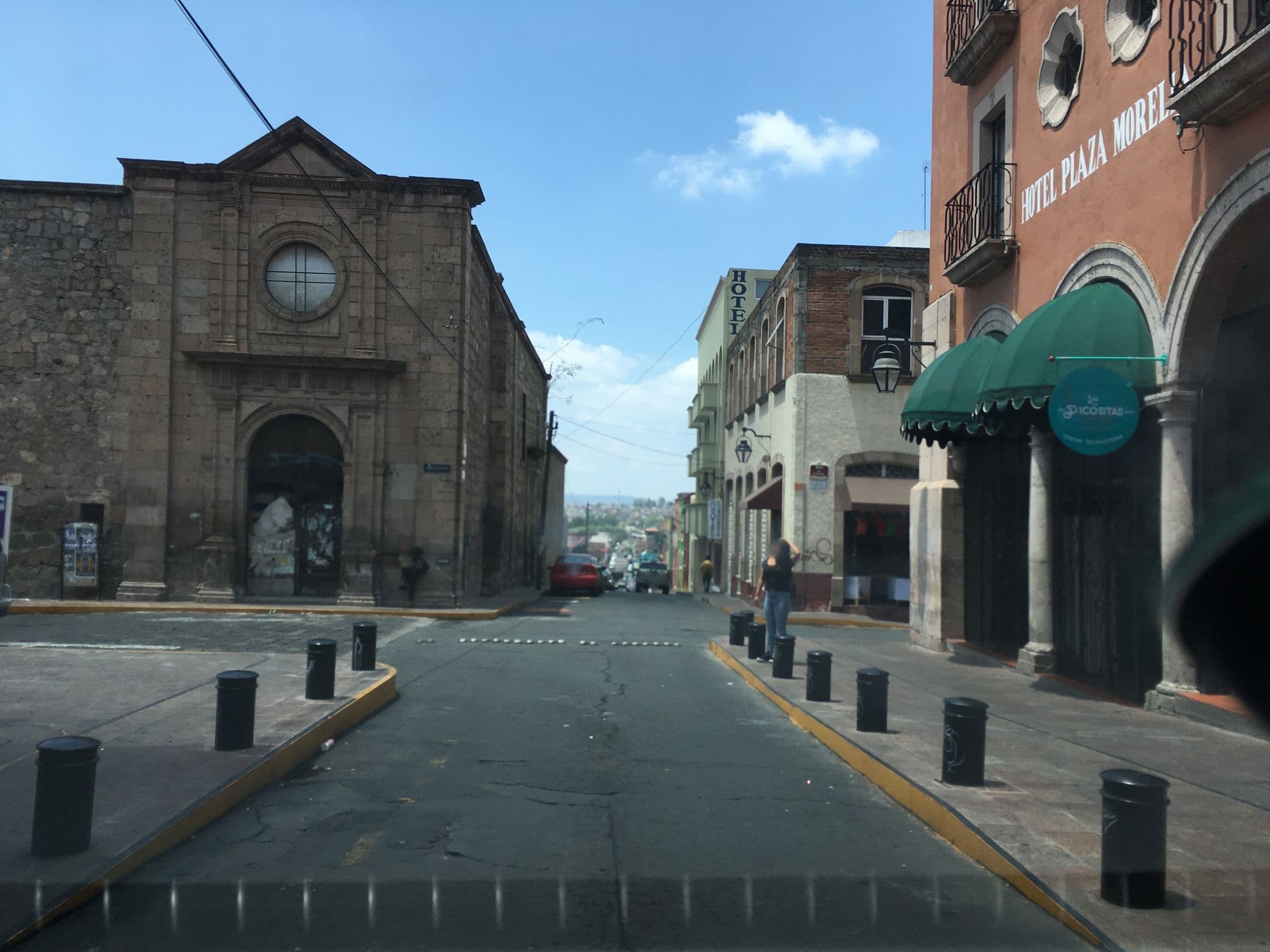 Street view near Hotel Plaza Morelia, Morelia — © nicovargas (CC BY-SA · Mapillary)