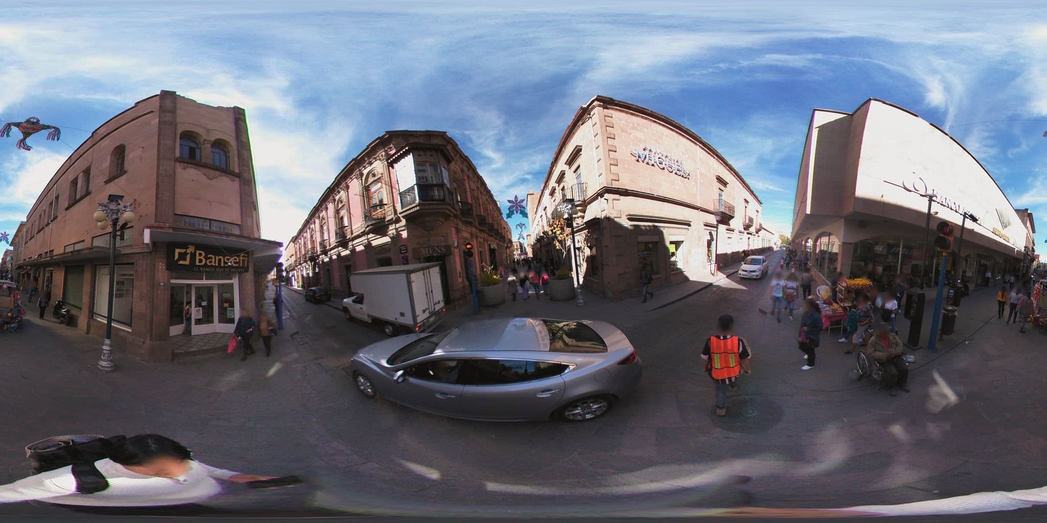 Street view near Iturbide500 Hostal, San Luis Potosí — © ccossio (CC BY-SA · Mapillary)