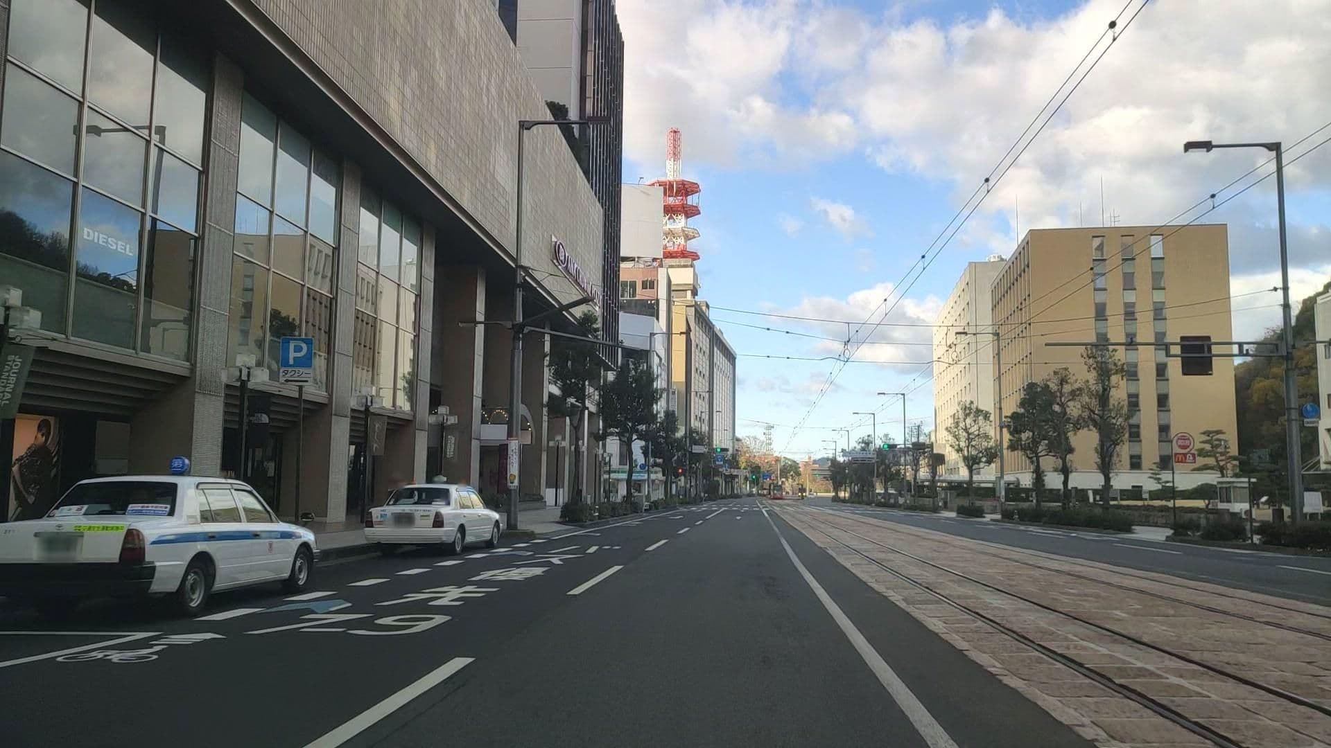 Street view near Crowne Plaza, Matsuyama — © drivephotograph (CC BY-SA · Mapillary)