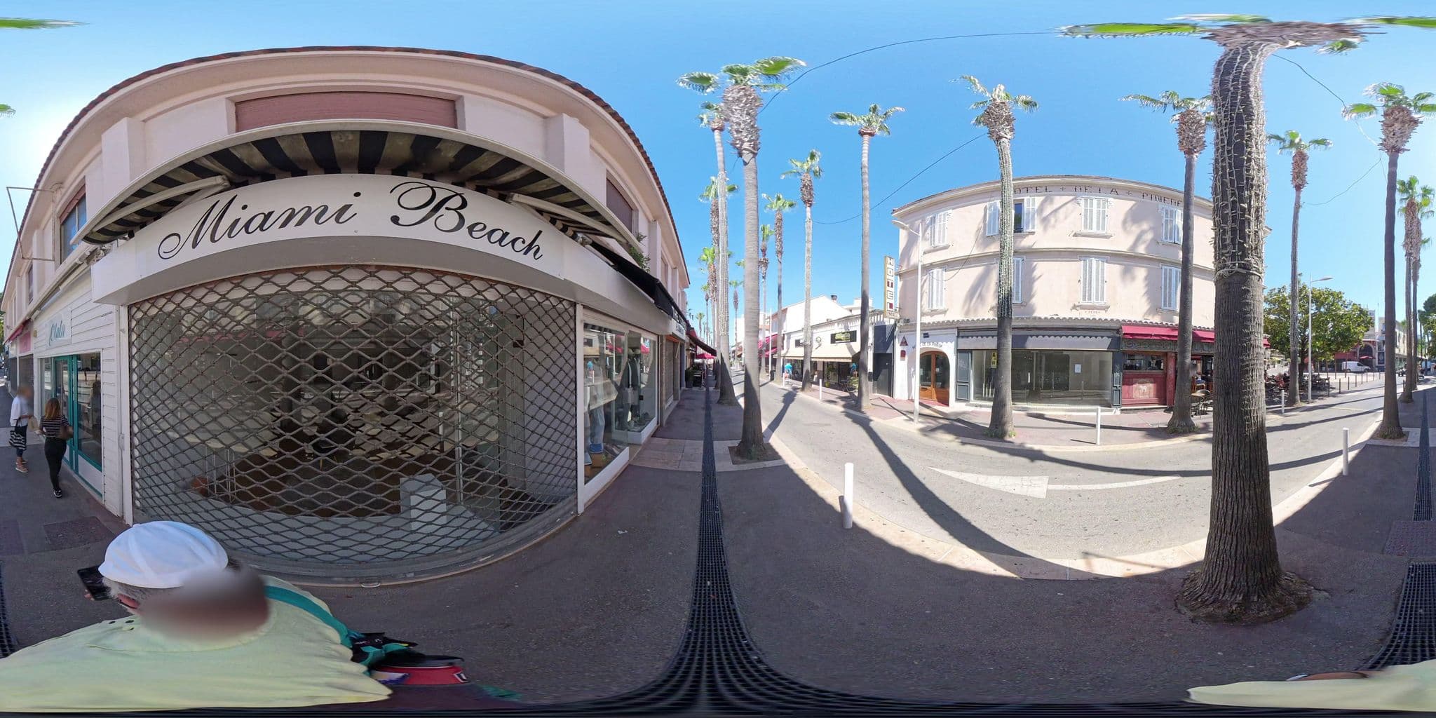 Street view near Hôtel de la Pinède, Juan-les-Pins — © graharg (CC BY-SA · Mapillary)