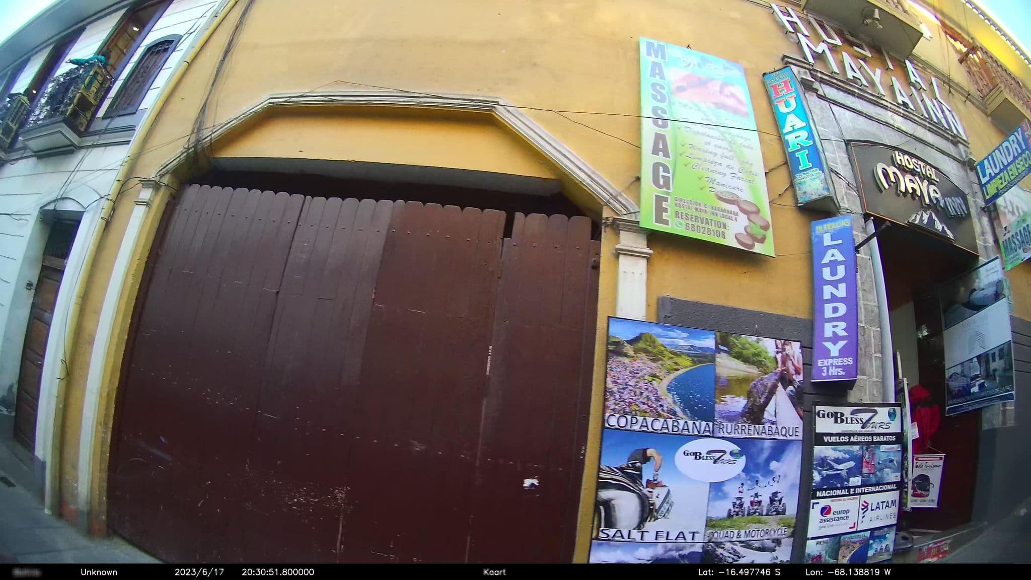Street view near Hostel Maya, La Paz — © kaart_2 (CC BY-SA · Mapillary)