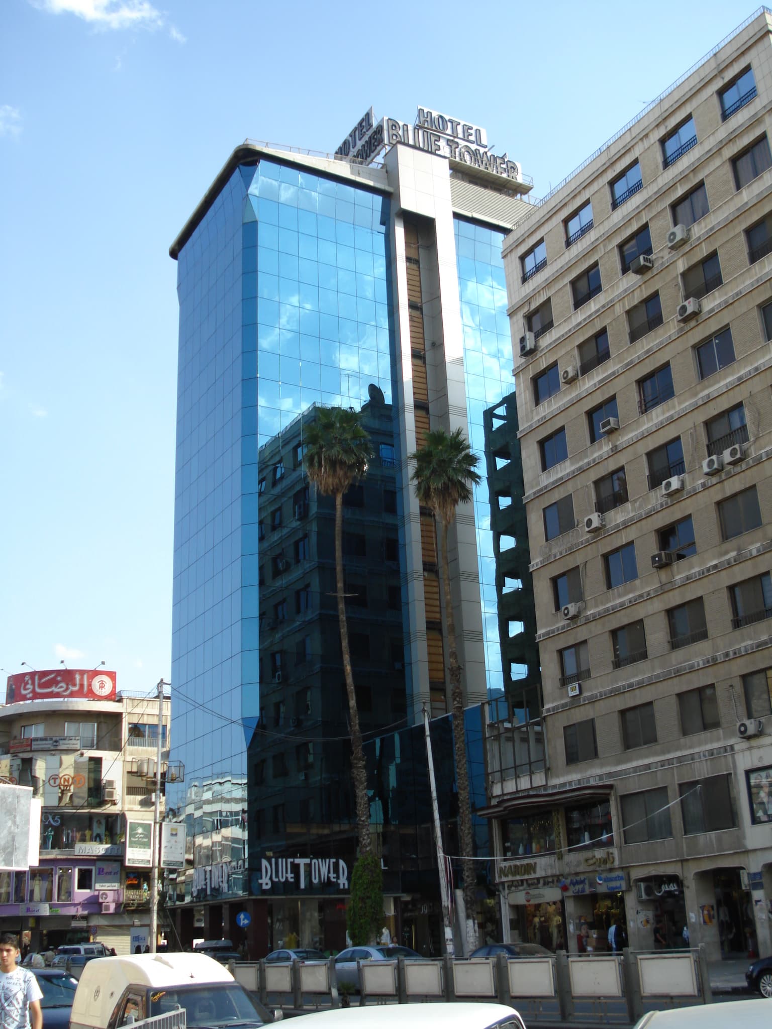 Blue Tower Hotel (via Wikimedia Commons, Public domain)
