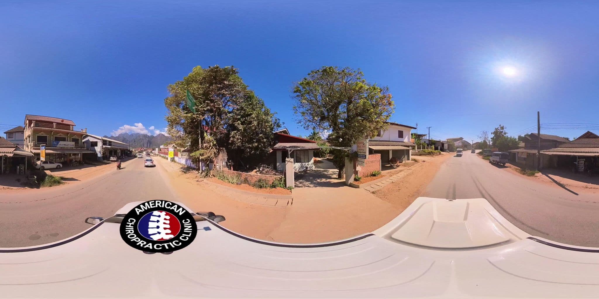 Street view near Champa Hotel, Vang Vieng — © DrLogan (CC BY-SA · Mapillary)