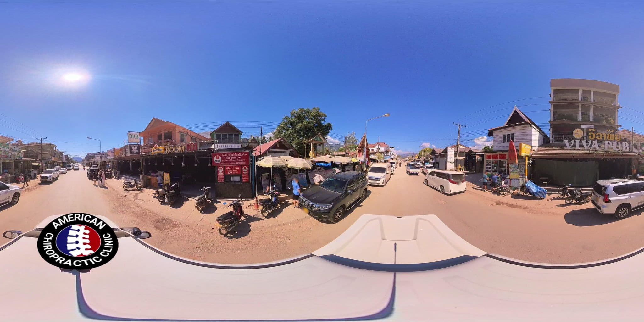 Street view near Viva Hotel, Vang Vieng — © DrLogan (CC BY-SA · Mapillary)