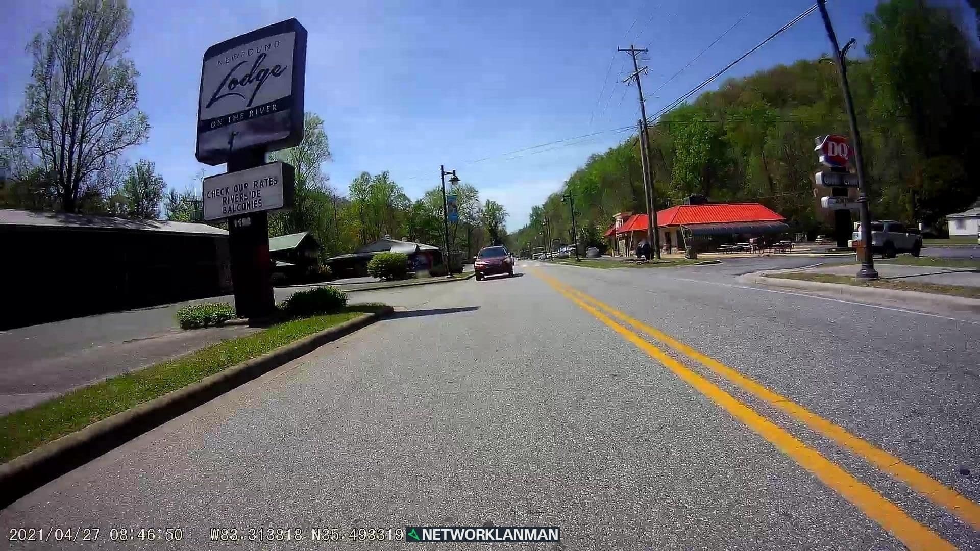 Street view near Newfound Lodge On The River, Bryson City — © networklanman (CC BY-SA · Mapillary)