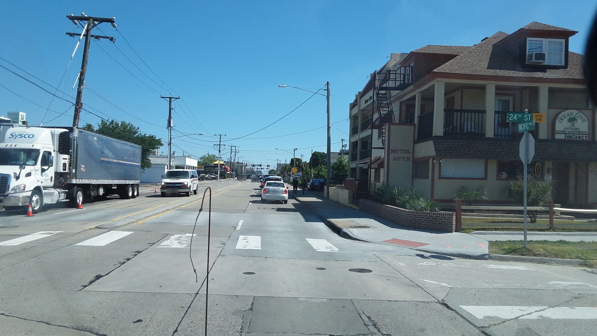 Street view near OceanCove Hotel, Virginia Beach — © jbthemilker (CC BY-SA · Mapillary)