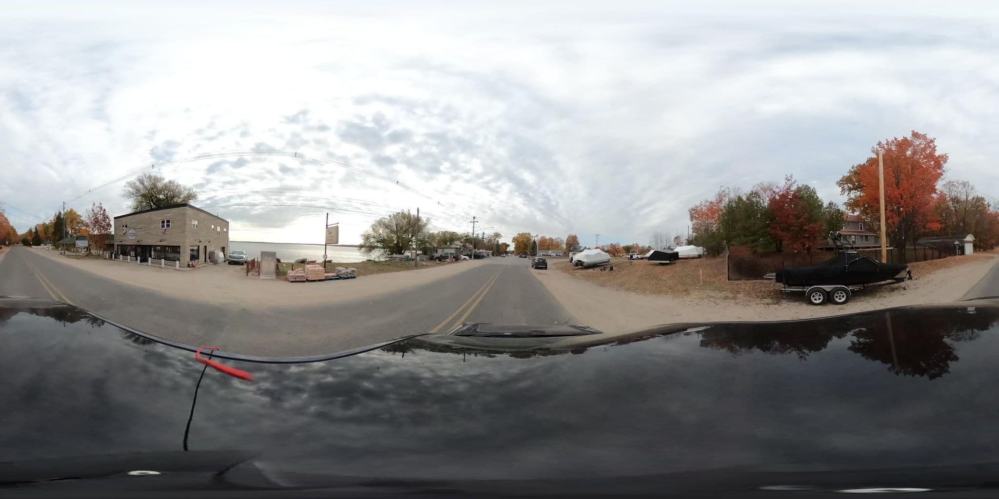 Street view near Hallmere Cottages, Saint Ignace — © treestryder (CC BY-SA · Mapillary)