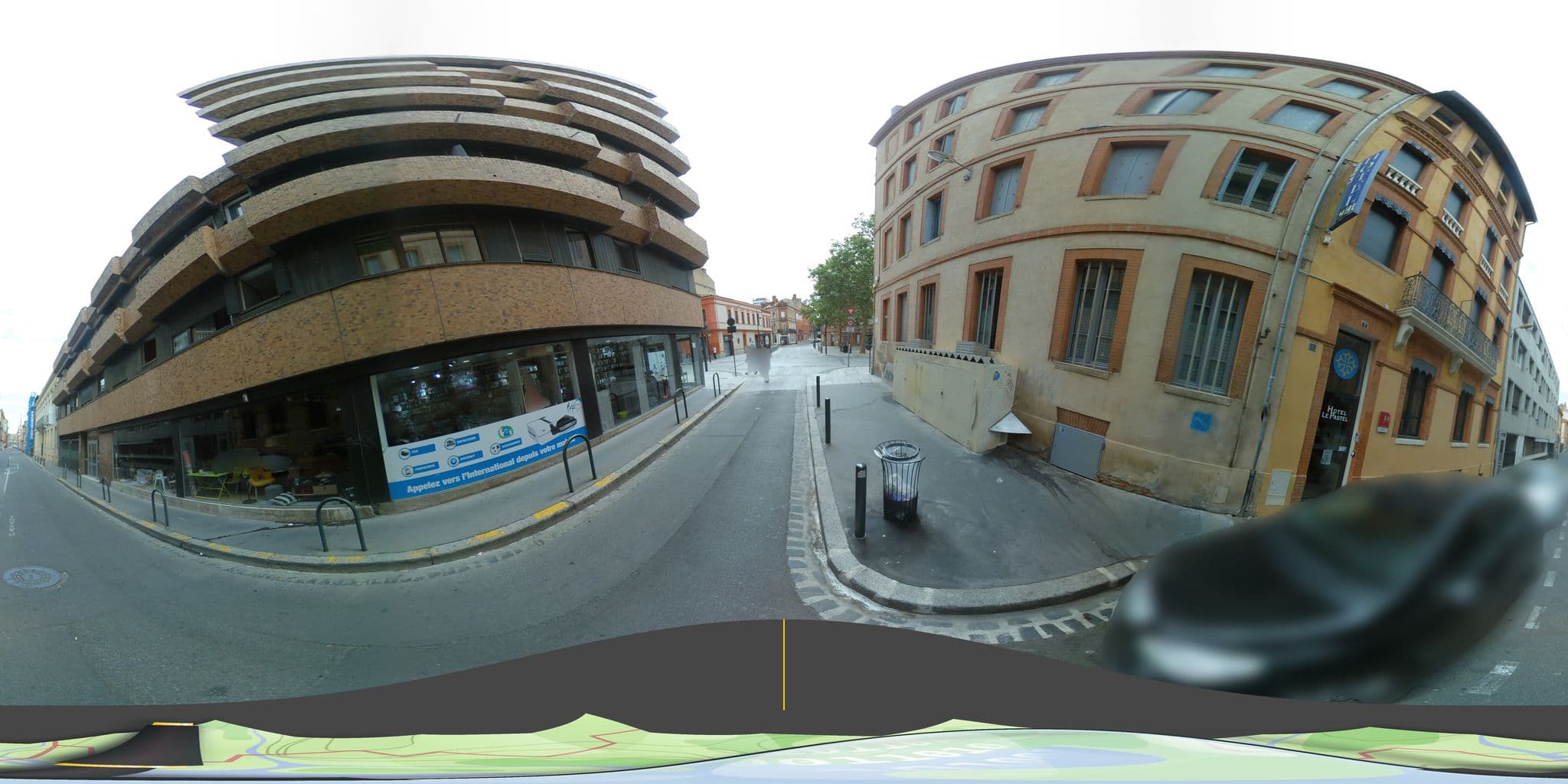 Street view near Hôtel le Pastel, Toulouse — © tyndare (CC BY-SA · Mapillary)