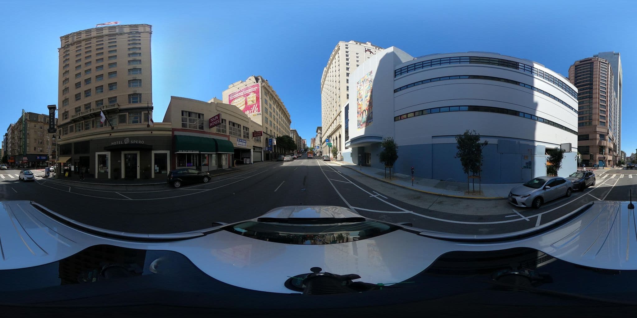 Street view near Serrano Hotel, Chinatown — © WavyPanels (CC BY-SA · Mapillary)