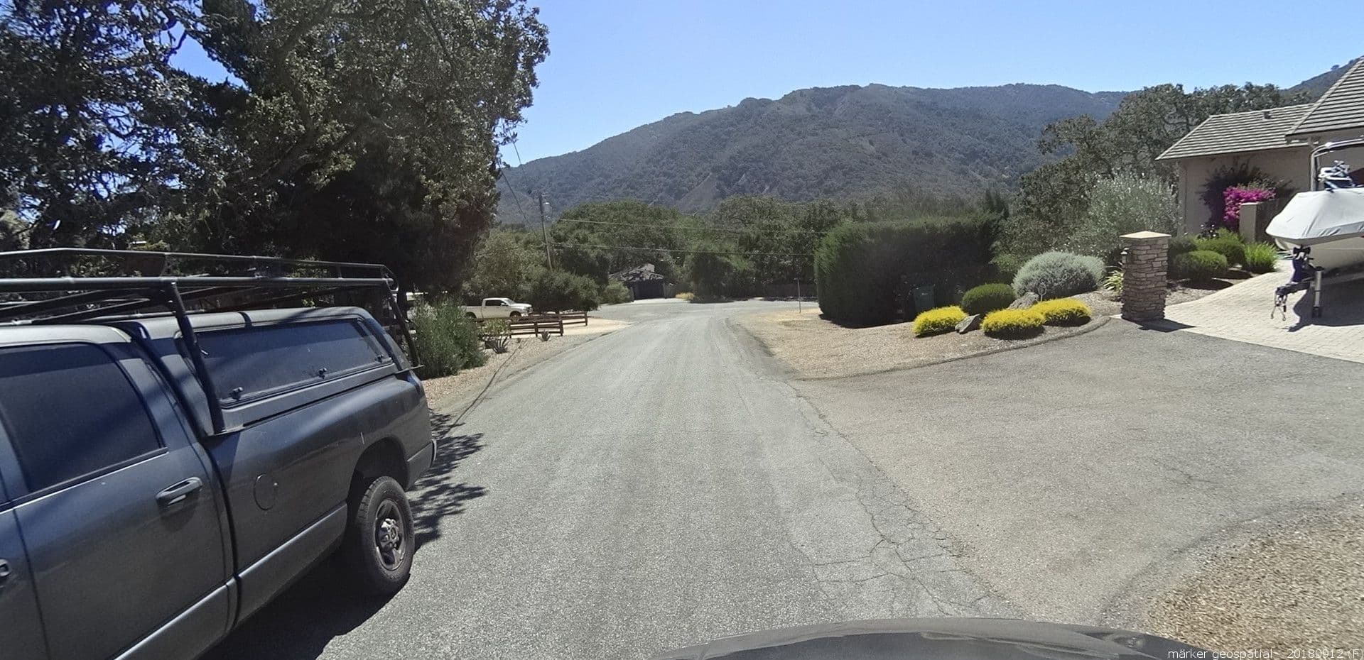 Street view near Villa Stracuzzi, Carmel Valley Village — © marker_geo (CC BY-SA · Mapillary)