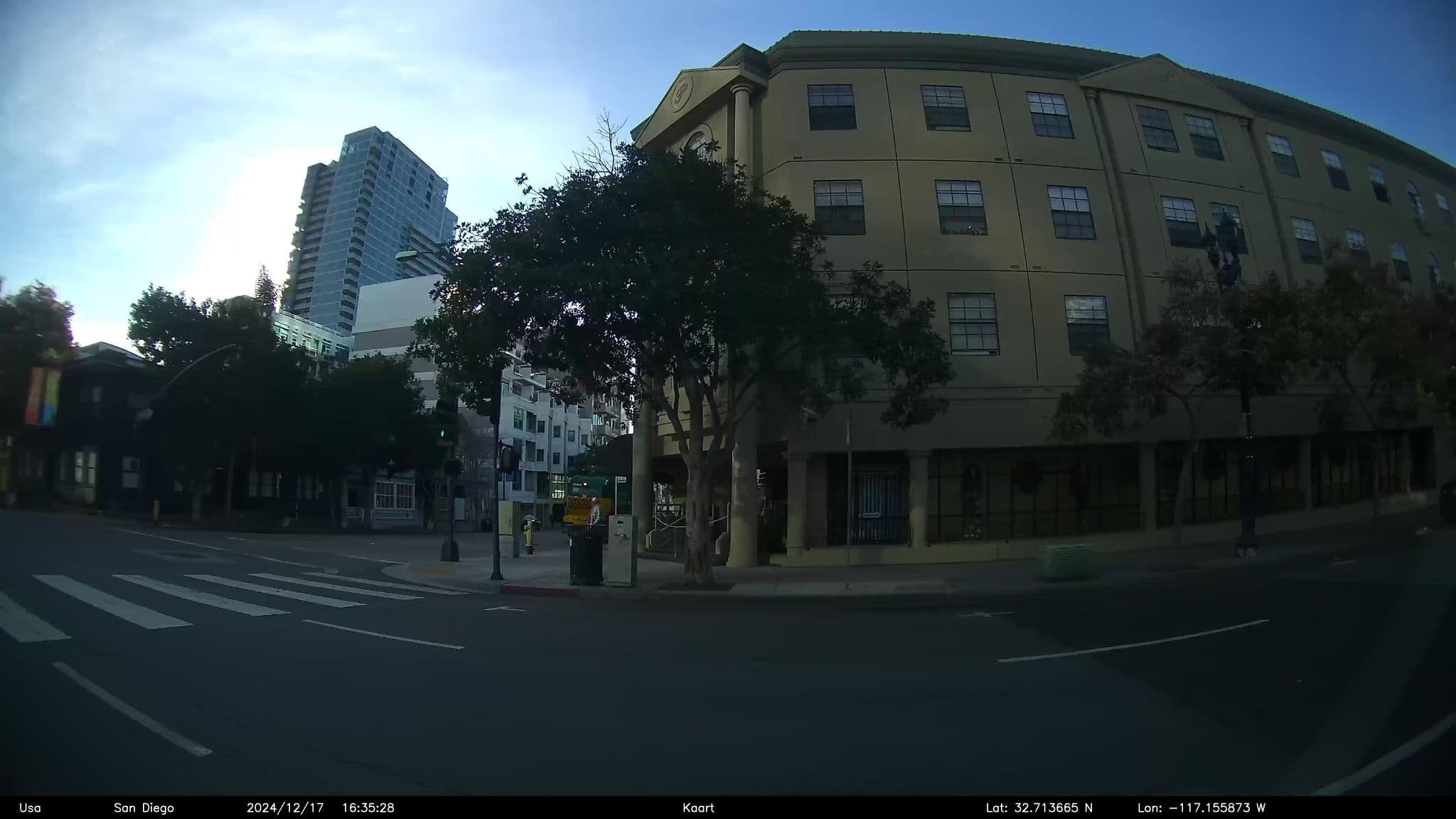 Street view near Peachtree Inn, San Diego — © GoProMAX3M (CC BY-SA · Mapillary)