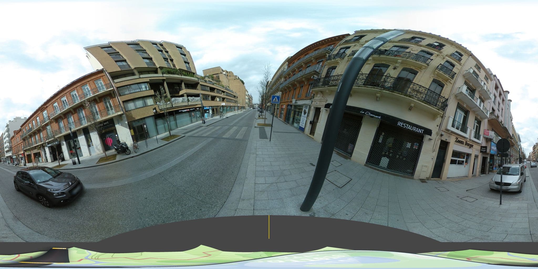 Street view near Hôtel Du Grand Voyageur, Toulouse — © tyndare (CC BY-SA · Mapillary)