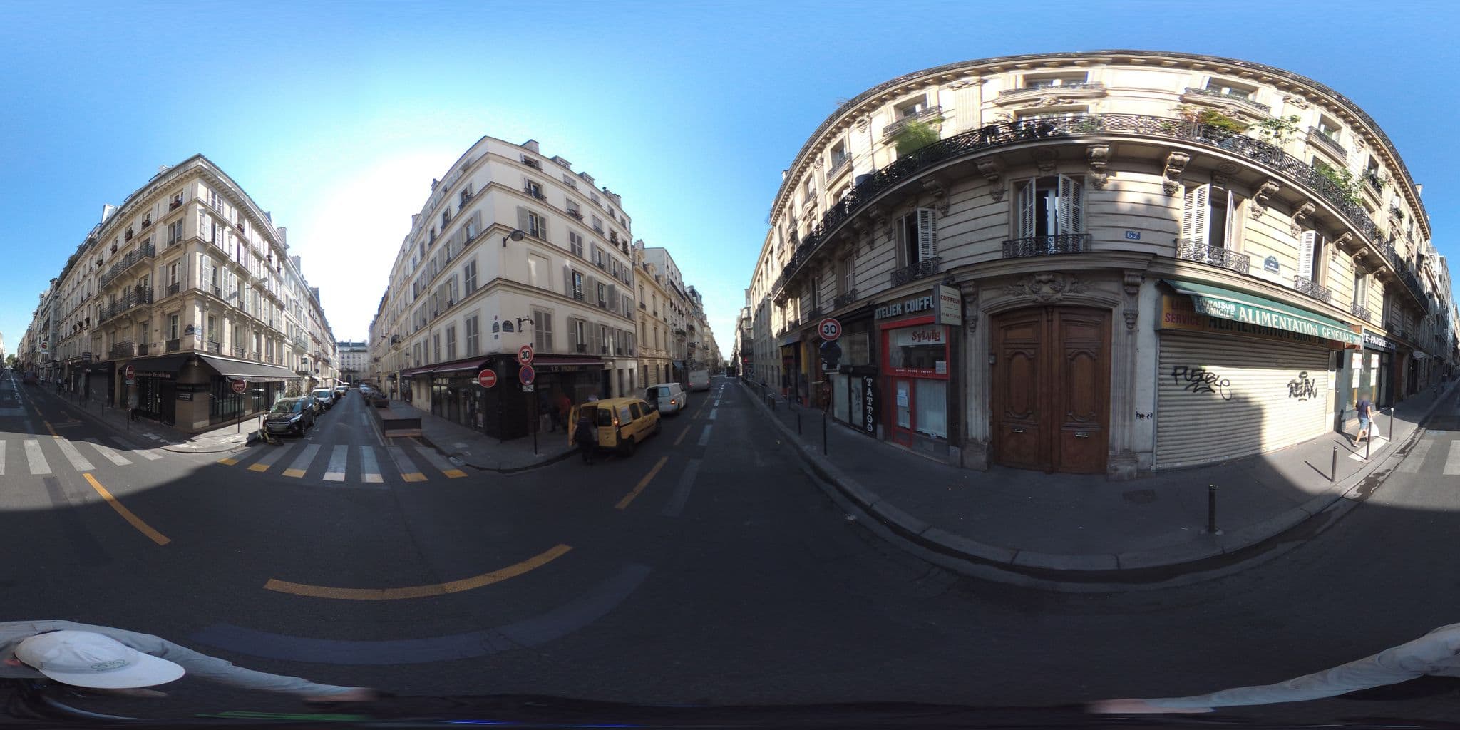 Street view near Hôtel Blackston Opéra, Paris 17 Batignolles-Monceau — © geovelo (CC BY-SA · Mapillary)