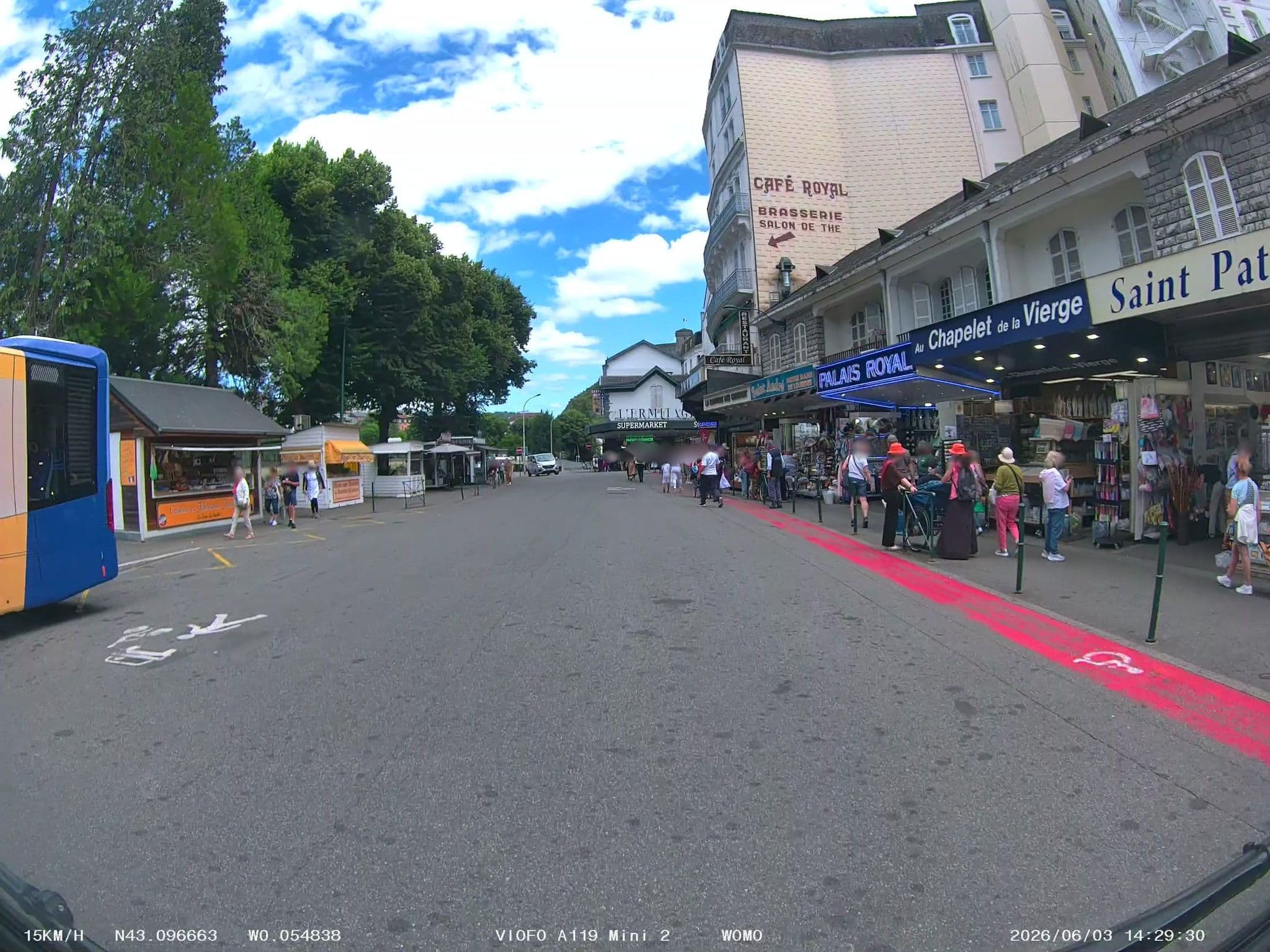 Street view near Hôtel Royal, Lourdes