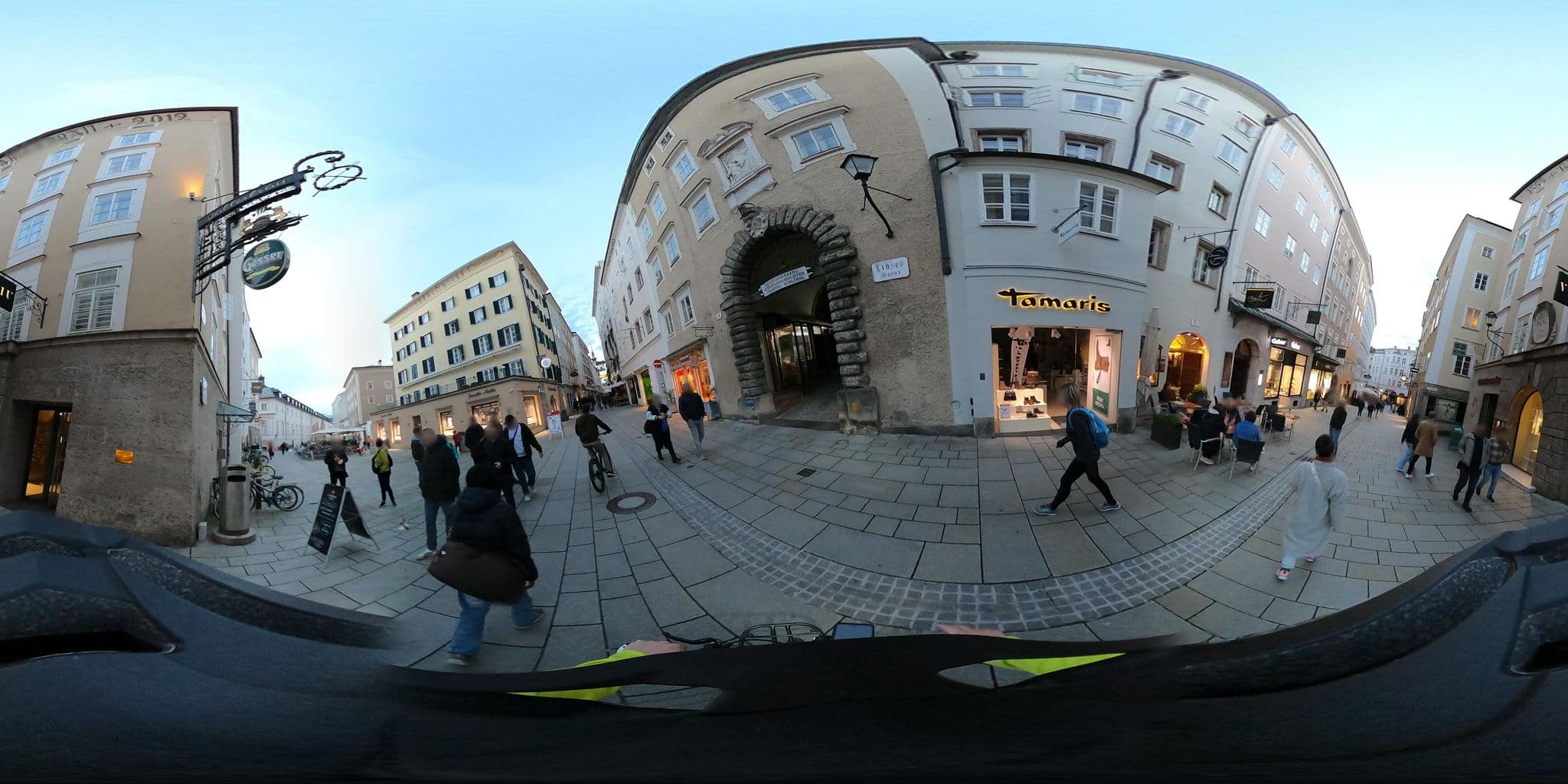 Street view near Gablerbräu, Salzburg — © OidaHeast (CC BY-SA · Mapillary)