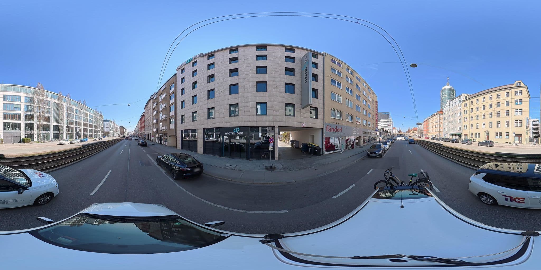 Street view near Motel One München-City-West, Munich — © osmplus_org (CC BY-SA · Mapillary)