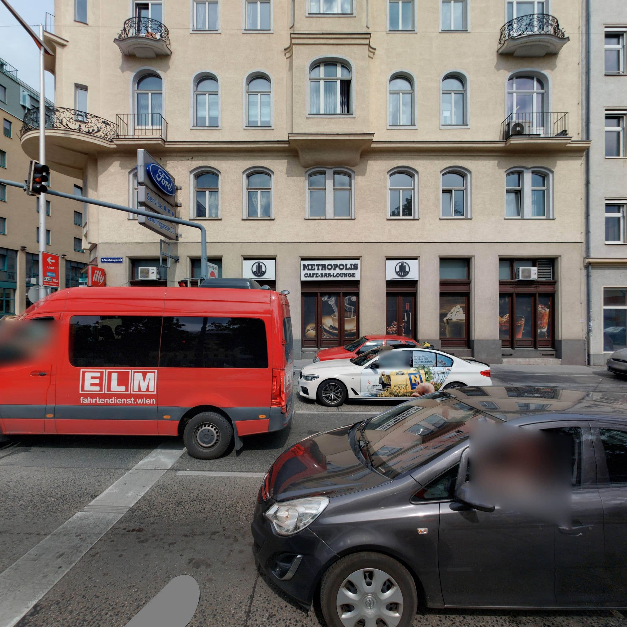 Street view near Fleming's Hotel, Neubau — © eliasgander (CC BY-SA · Mapillary)