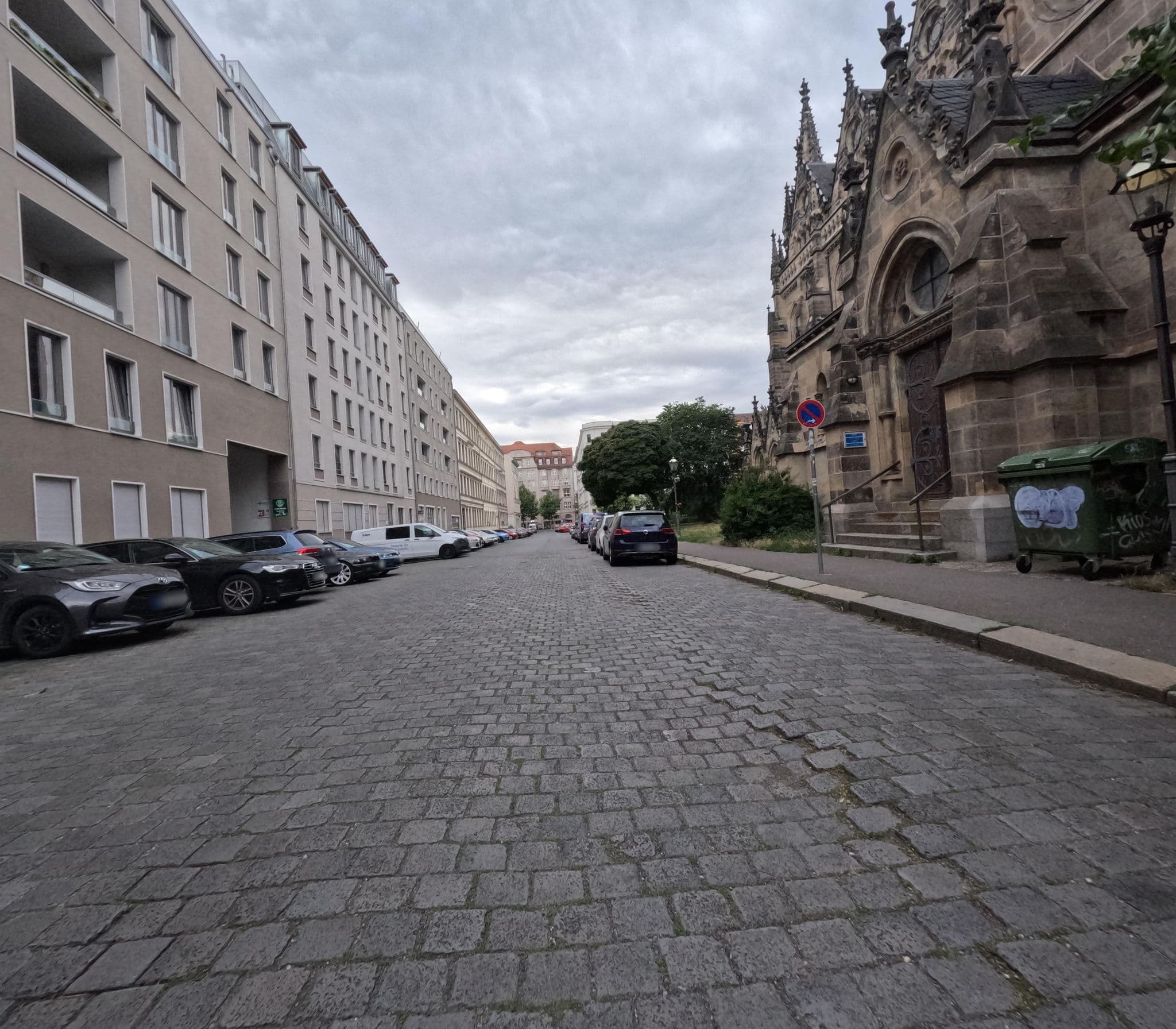 Street view near Silentio Schletterstrasse, Leipzig — © kopra (CC BY-SA · Mapillary)