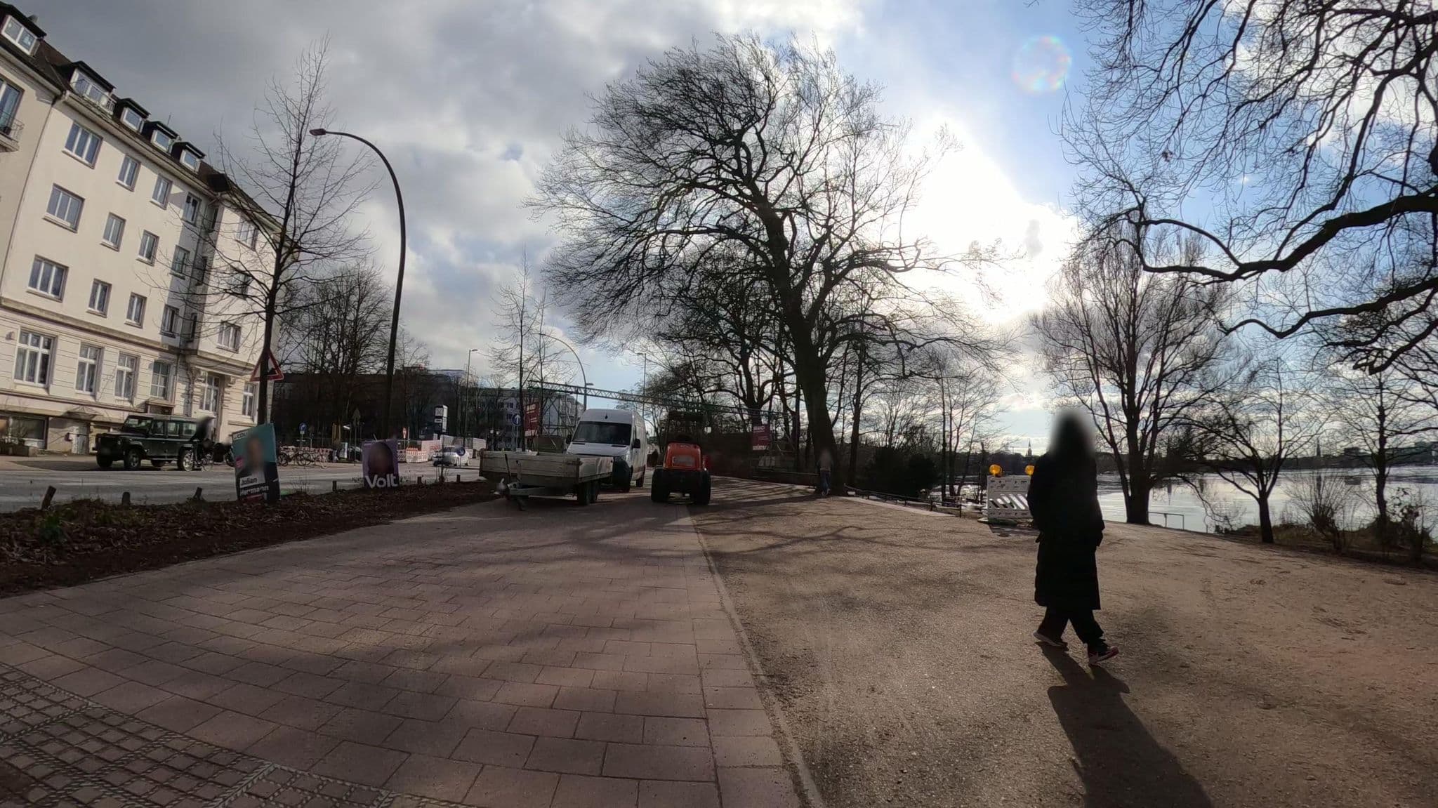 Street view near Hotel Pension Schwanenwik, St. Georg — © veloroute_hamburg (CC BY-SA · Mapillary)