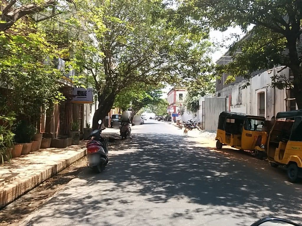 Street view near Samarpan Yatri Bhavan, Puducherry — © sashazykov (CC BY-SA · Mapillary)