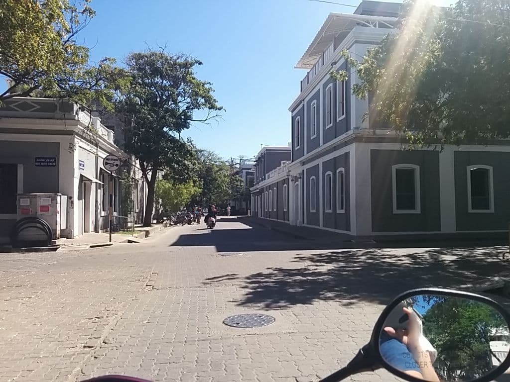 Street view near Aurodhan Heritage Guest House, Puducherry — © sashazykov (CC BY-SA · Mapillary)