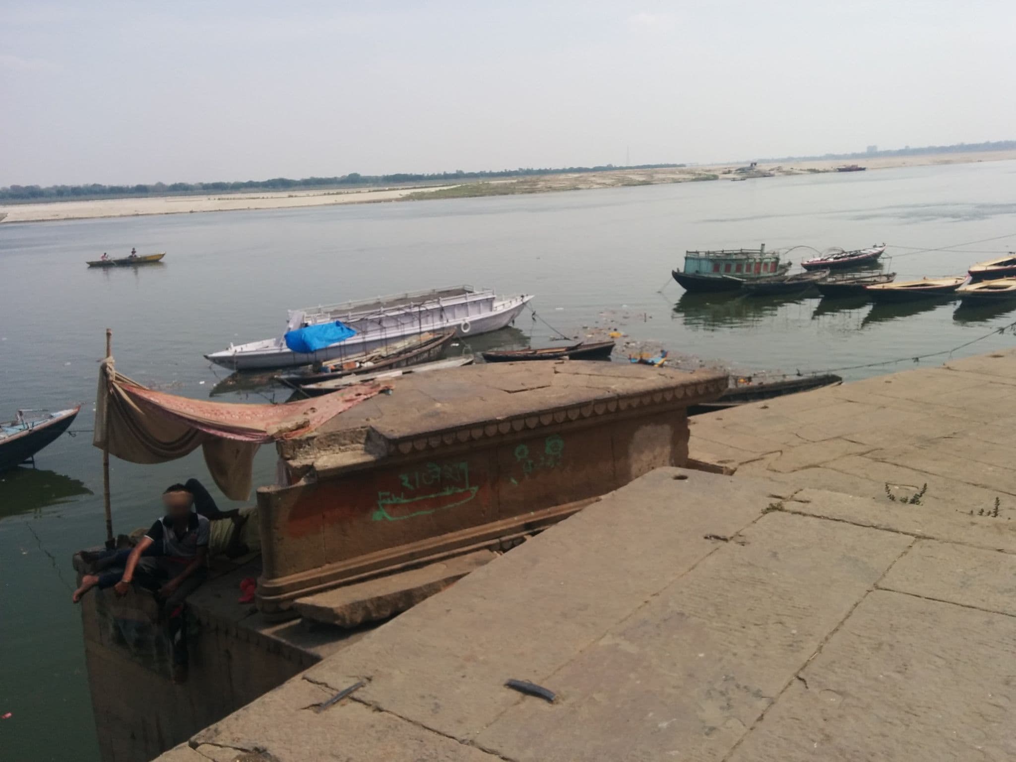 Street view near Guleria Kothi at Ganges, Varanasi — © sashazykov (CC BY-SA · Mapillary)