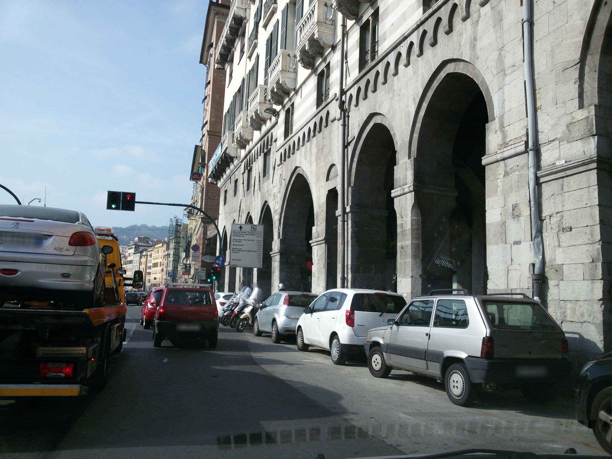 Street view near Hotel De Ville, Genoa — © ale_zena_it (CC BY-SA · Mapillary)