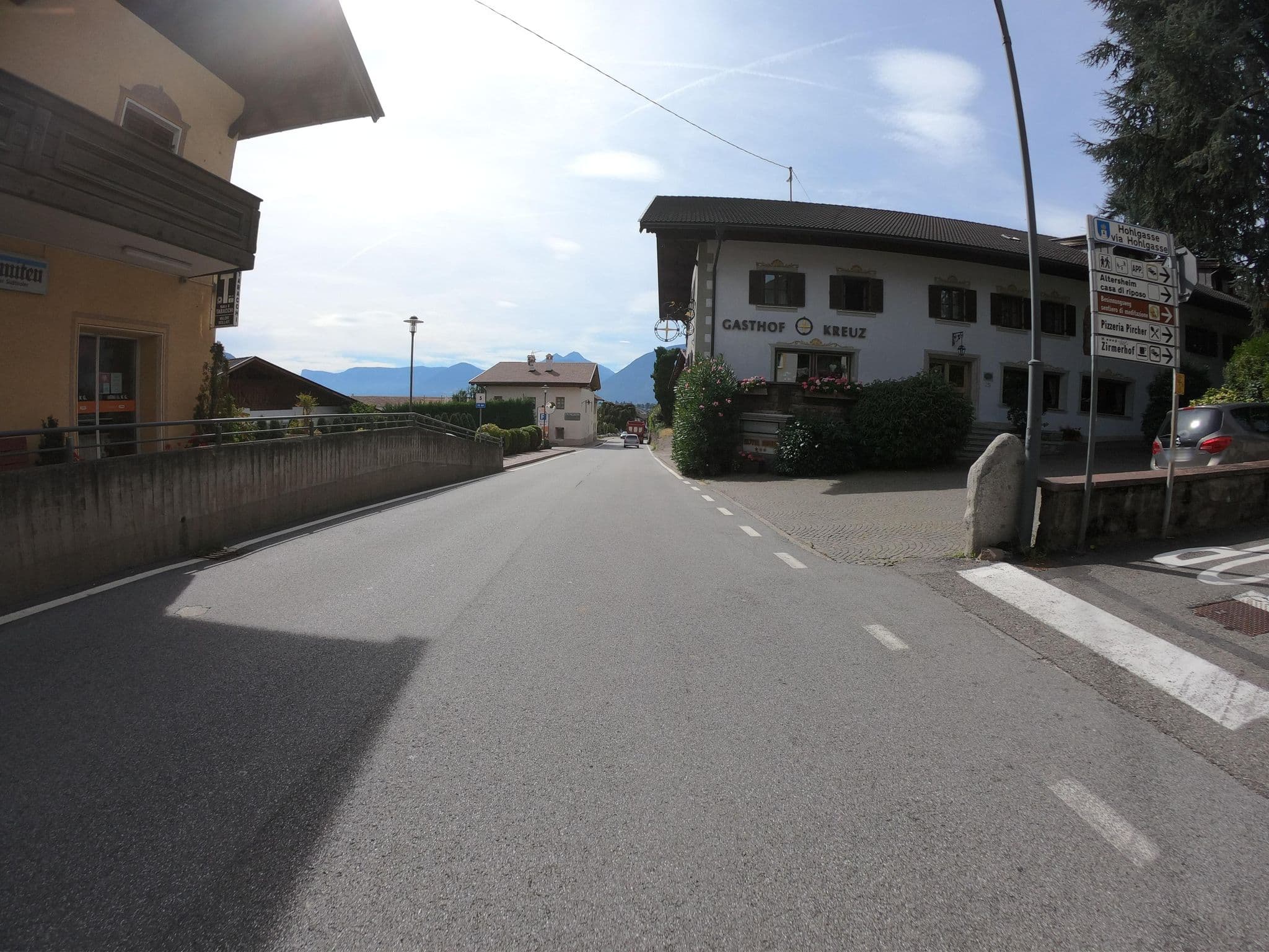 Street view near Hotel Kreuz, Scena - Schenna — © joostjakob (CC BY-SA · Mapillary)