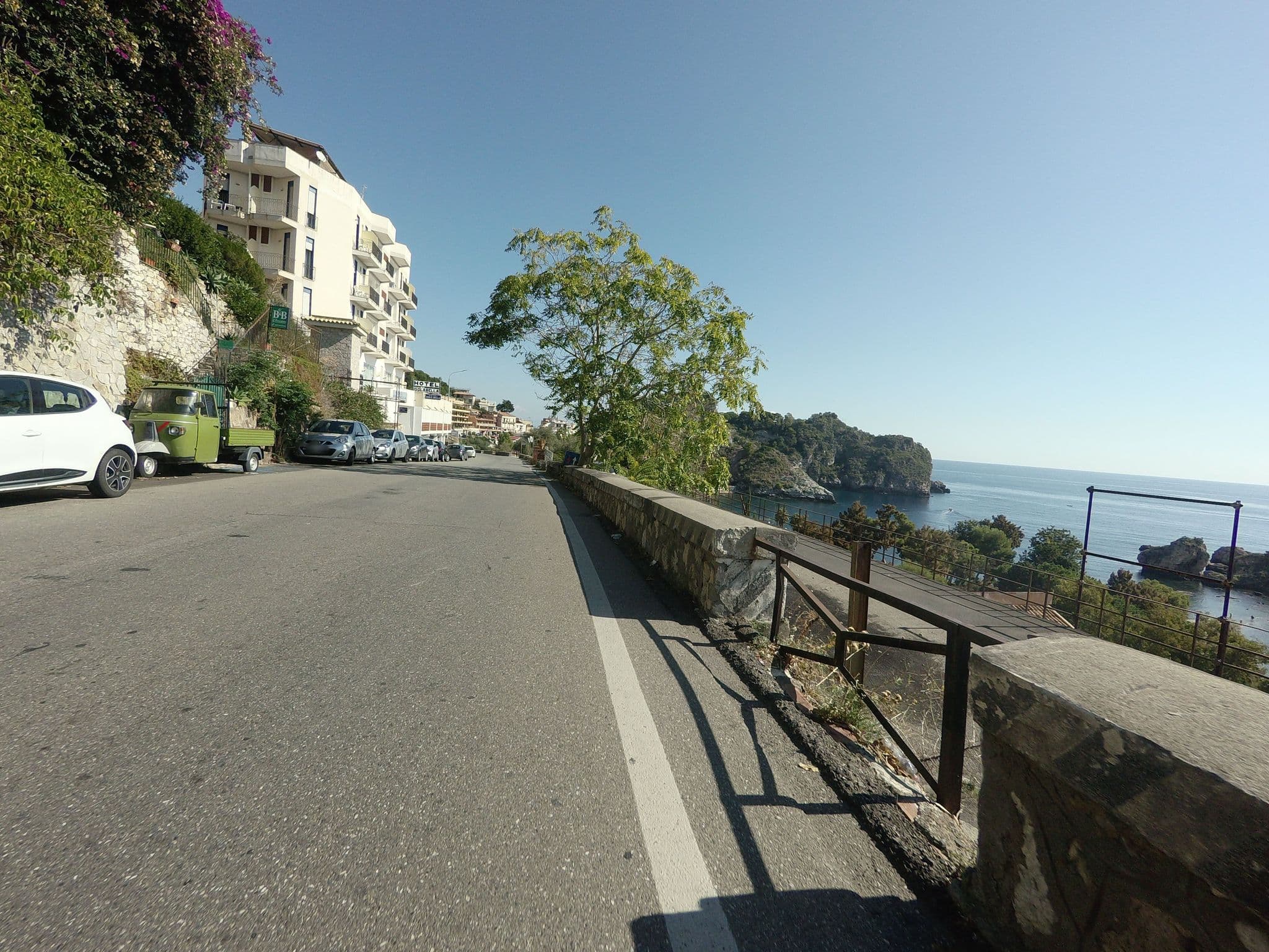 Street view near Hotel Patanè Isola Bella di Romano Stefania e C. SAS, Taormina — © posiki (CC BY-SA · Mapillary)