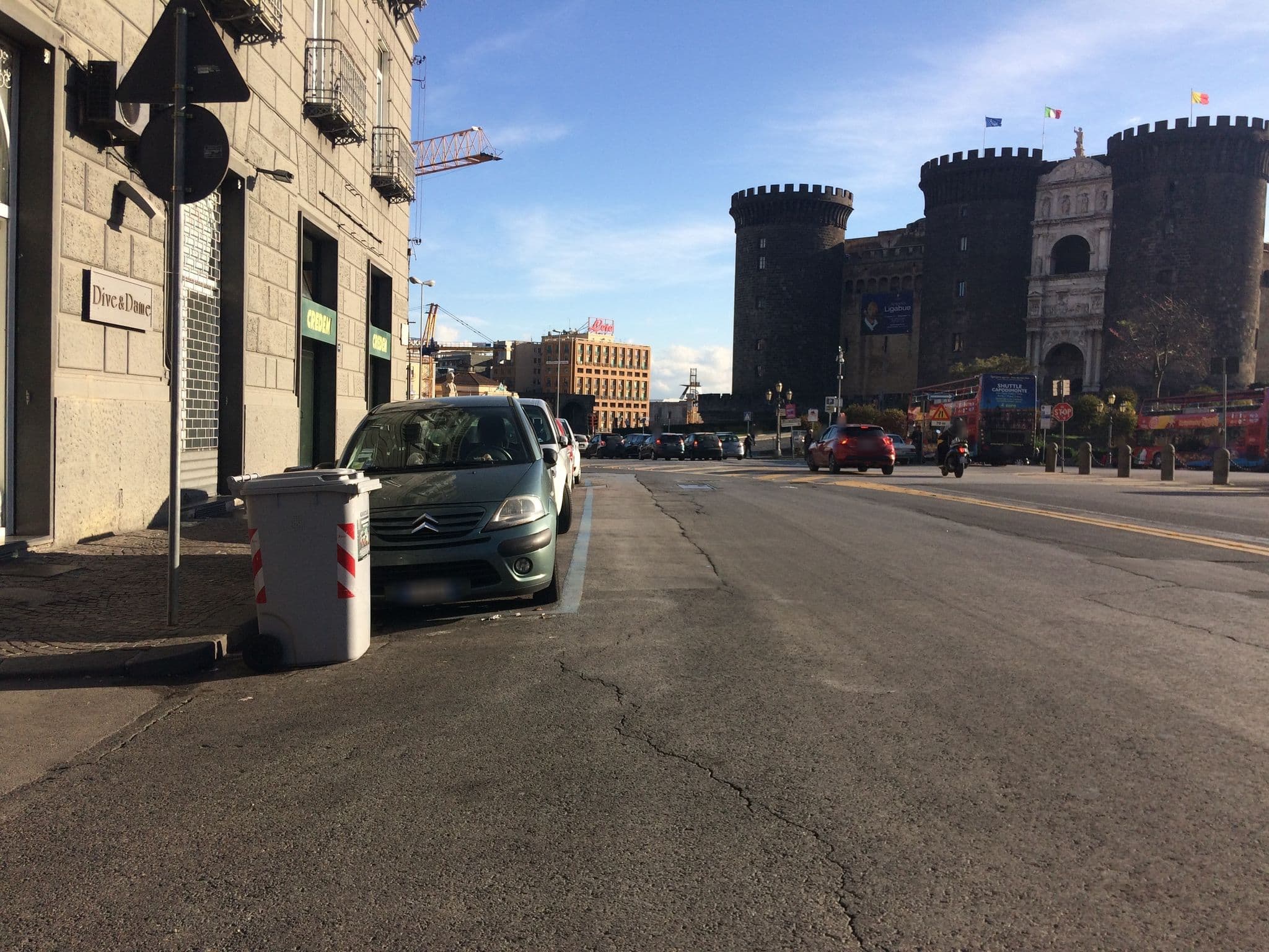 Street view near Domus San Carlo Theatre, San Ferdinando — © noemiimperatore (CC BY-SA · Mapillary)