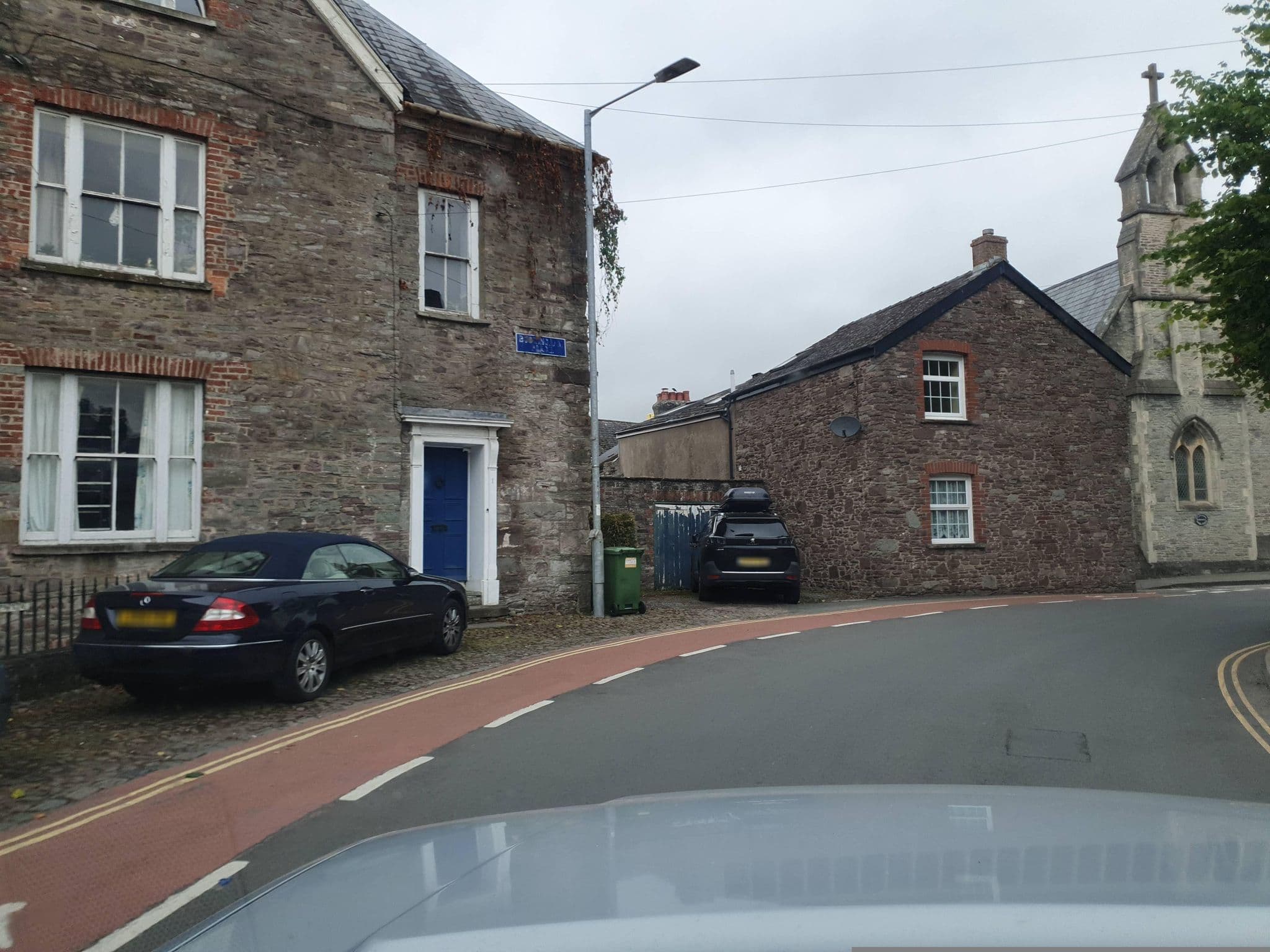 Street view near Whitbread Group, Brecon — © russmcd (CC BY-SA · Mapillary)
