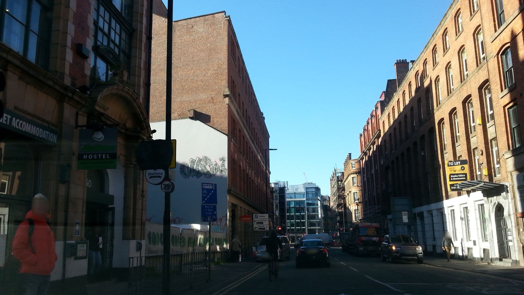 Street view near M1 2EA, Manchester — © adam2 (CC BY-SA · Mapillary)