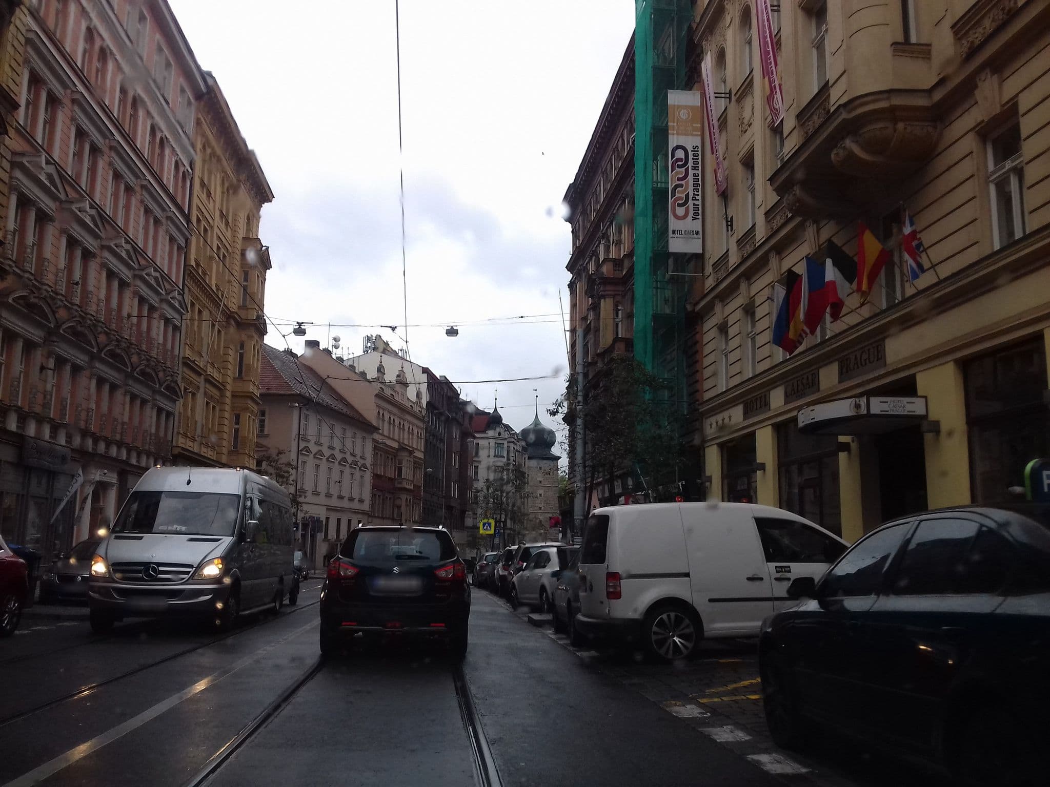 Street view near Hotel Caesar Prague, Nové Město