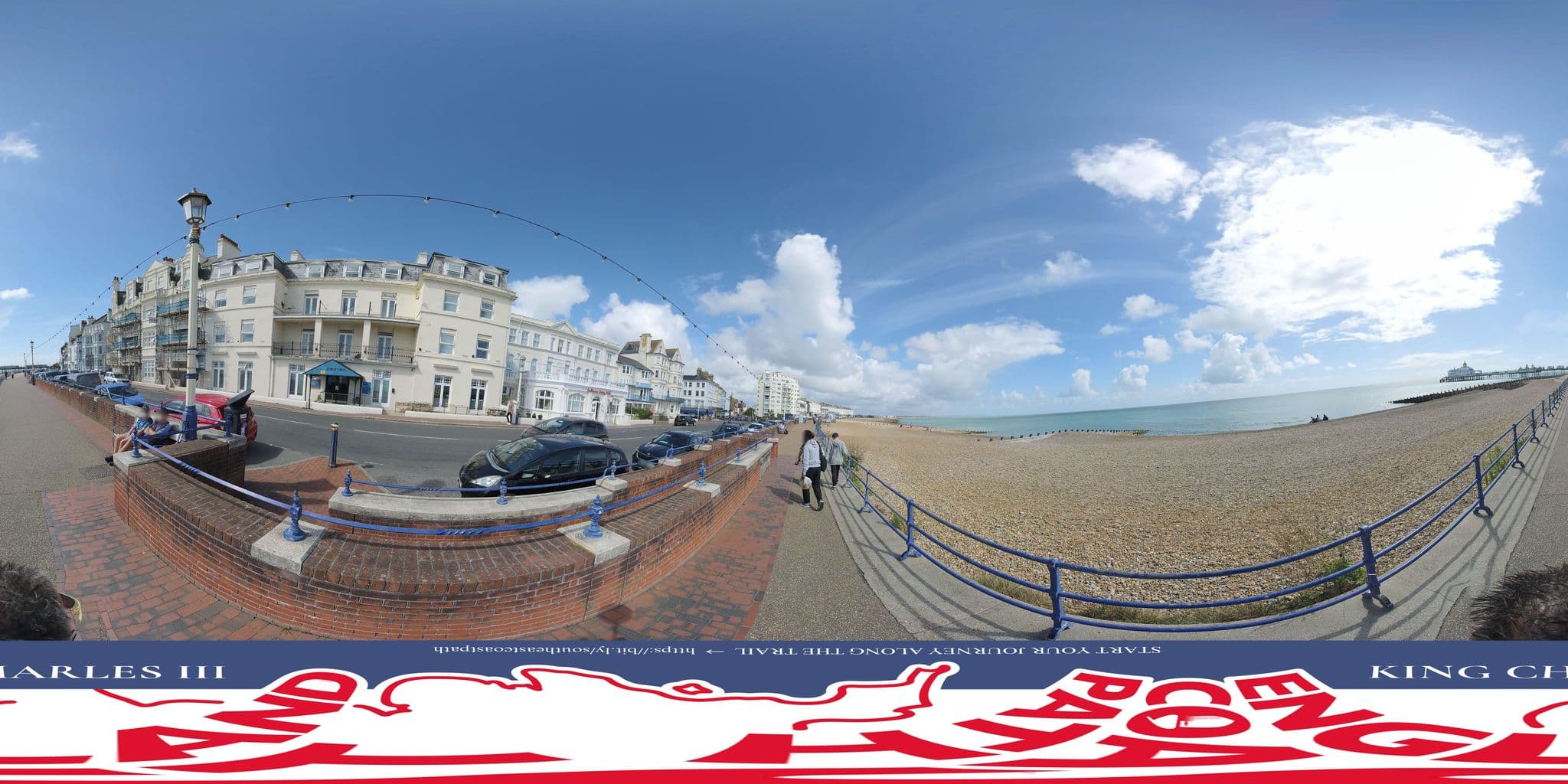 Street view near Travelodge, Eastbourne — © EnglandCoastPath (CC BY-SA · Mapillary)