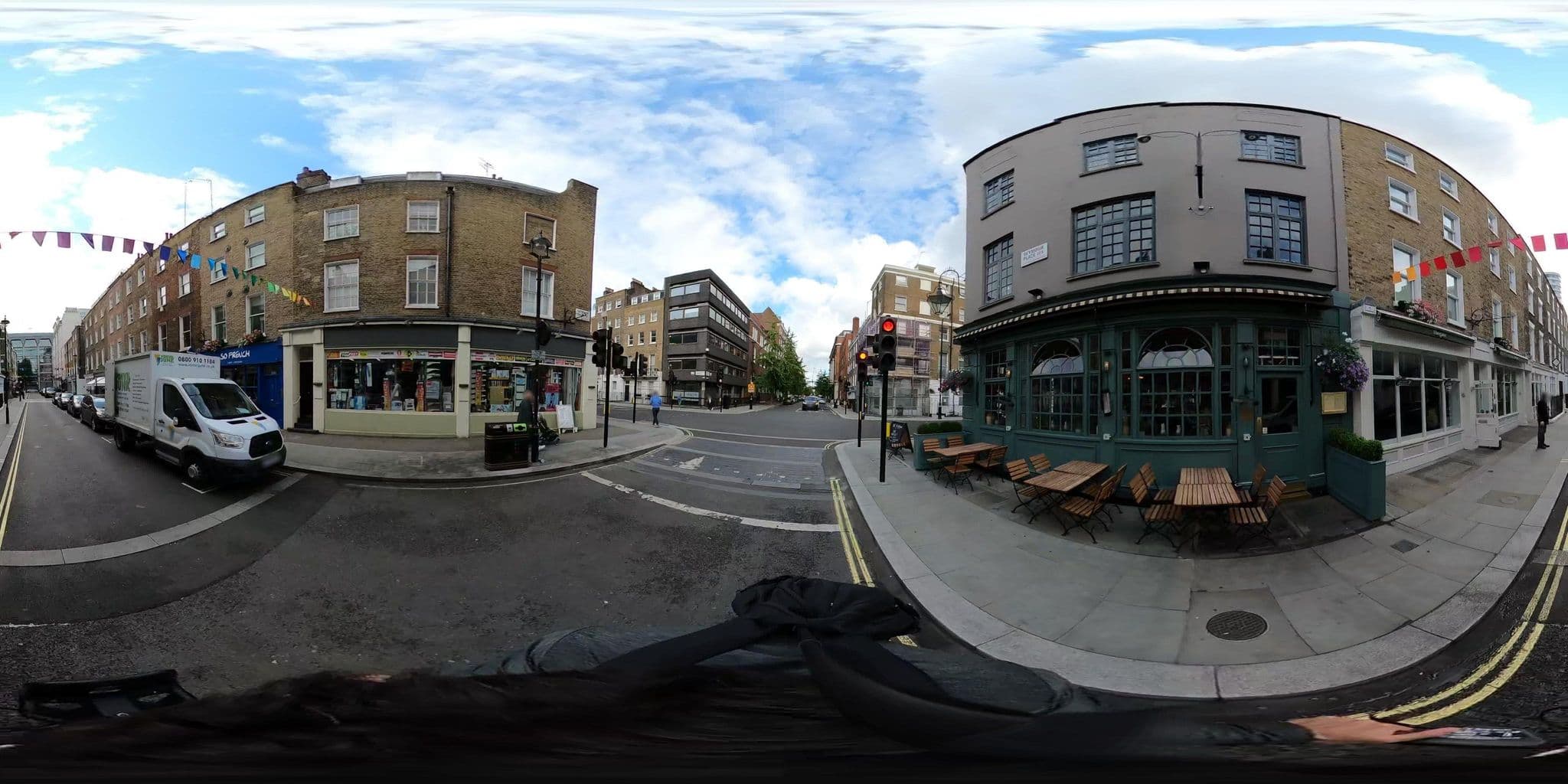 Street view near Henry’s Townhouse, West End of London — © asturksever (CC BY-SA · Mapillary)